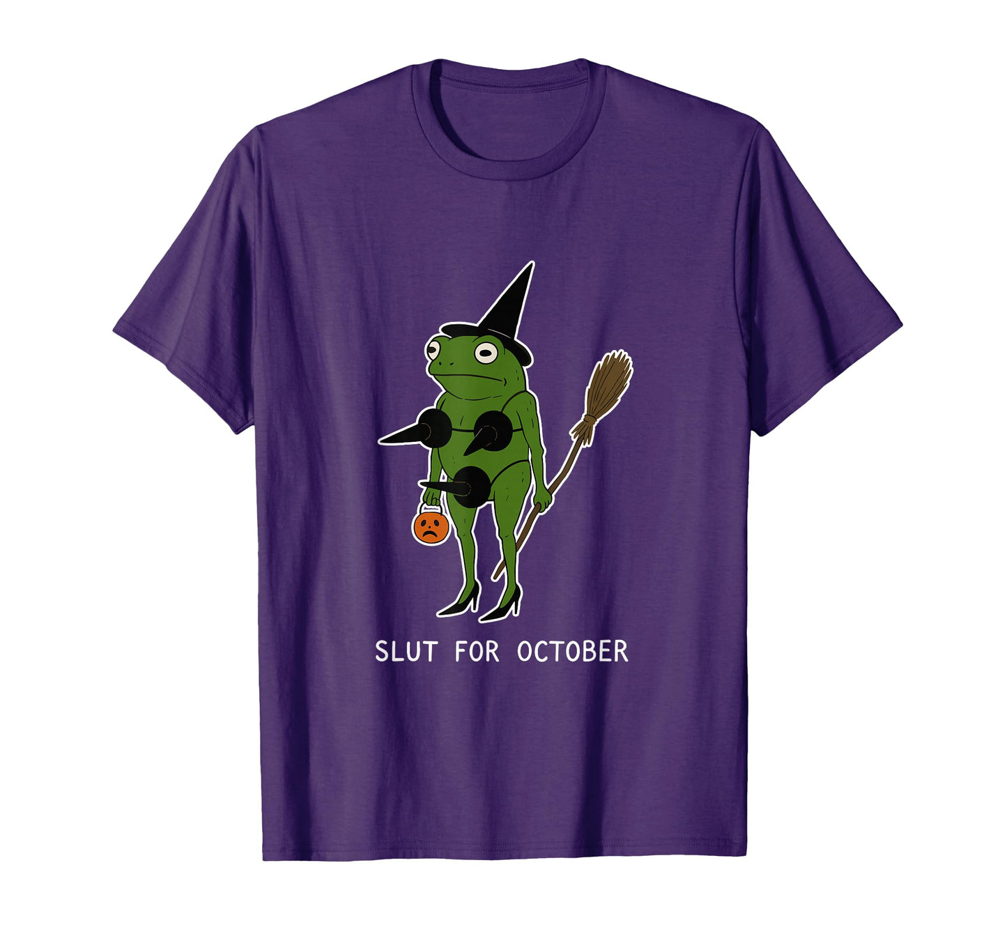 Slut for October Halloween Frog Wizard Frog Witch Frog Meme T-Shirt