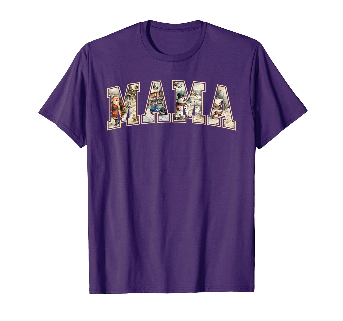Mama Christmas Vintage Xmas Mom Family Matching Women T-Shirt