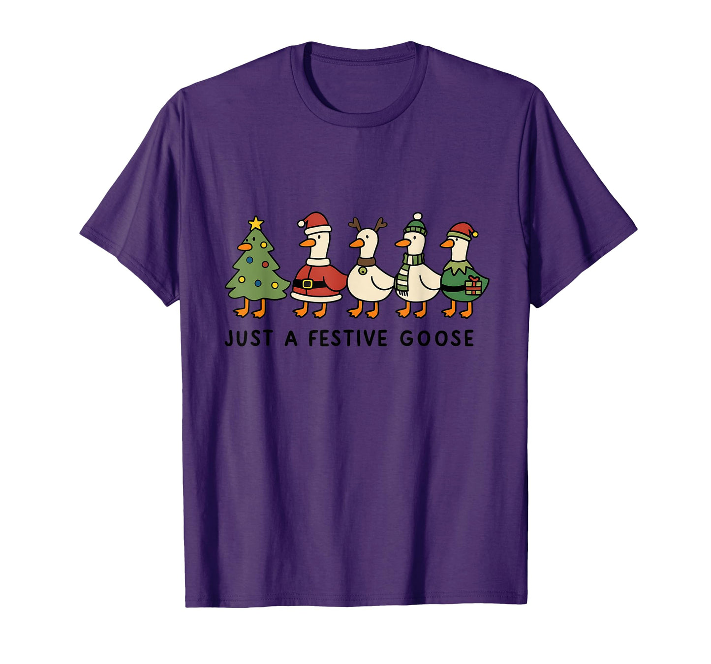 Festive Goose Christmas Funny Cute Goose Christmas Party T-Shirt