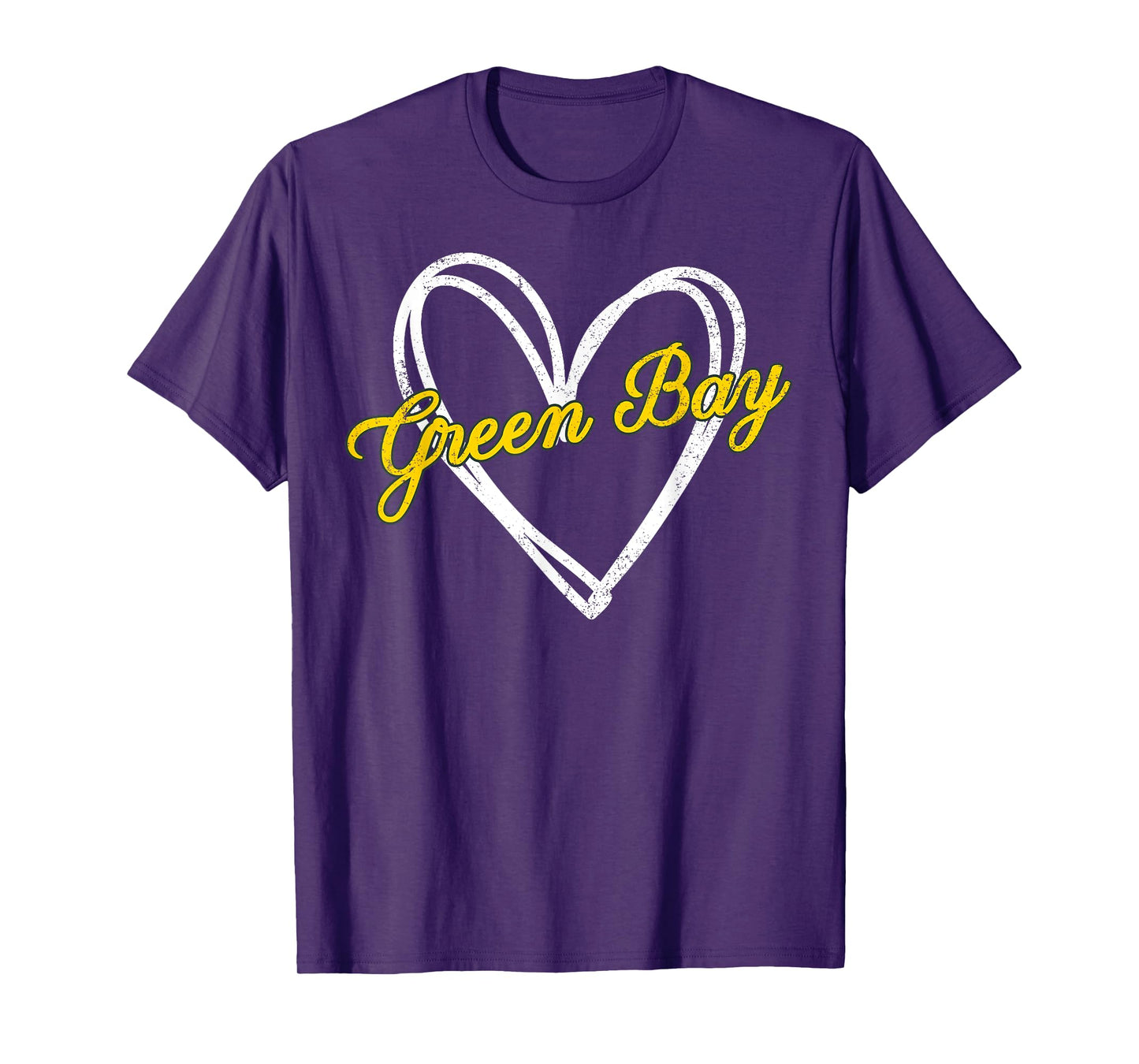 Green Bay Heart Vintage For Women Girl Kid T-Shirt
