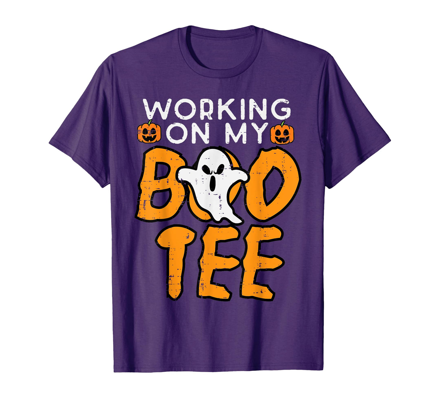 Working On My Boo Tee Gym Fun Yoga Pilates Fitness Halloween T-Shirt