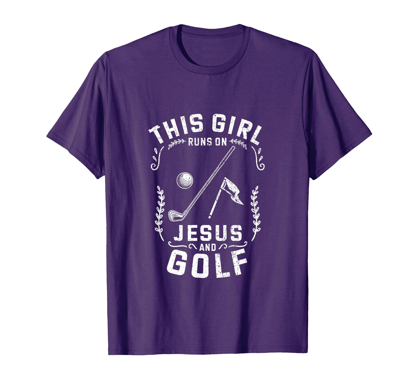 Christian This Girl Runs On Jesus And Golf T-Shirt