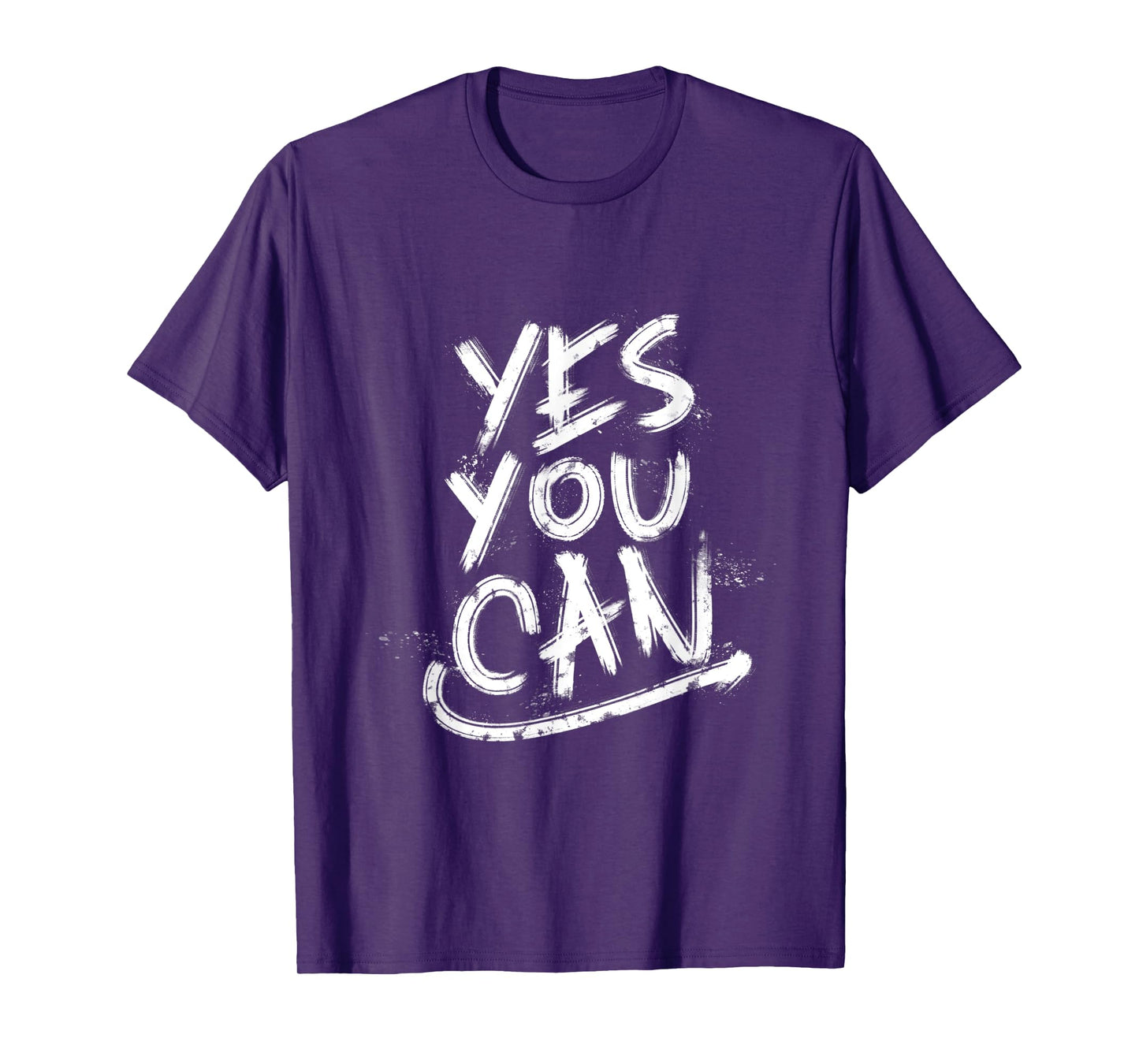 “Yes You Can” Gym Culture Navy Blue Graphic T-Shirt