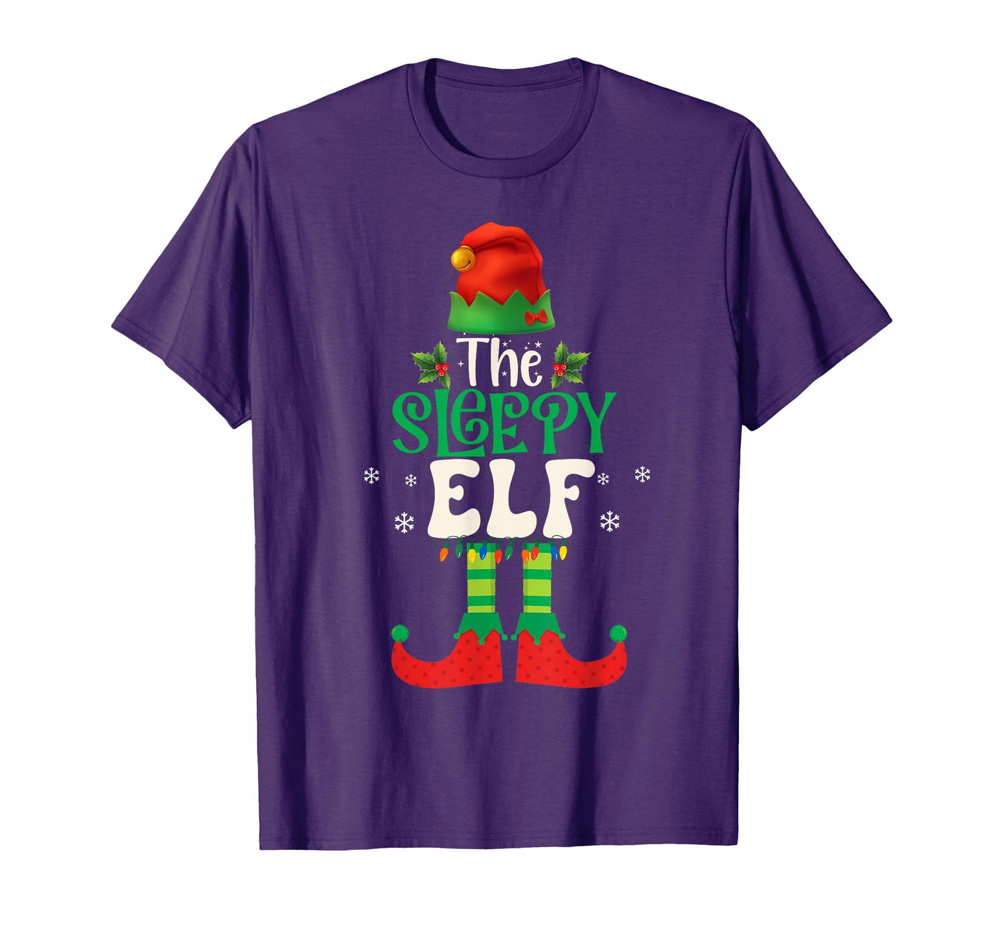 Funny The Sleepy Elf Group Matching Family Christmas 2025 T-Shirt