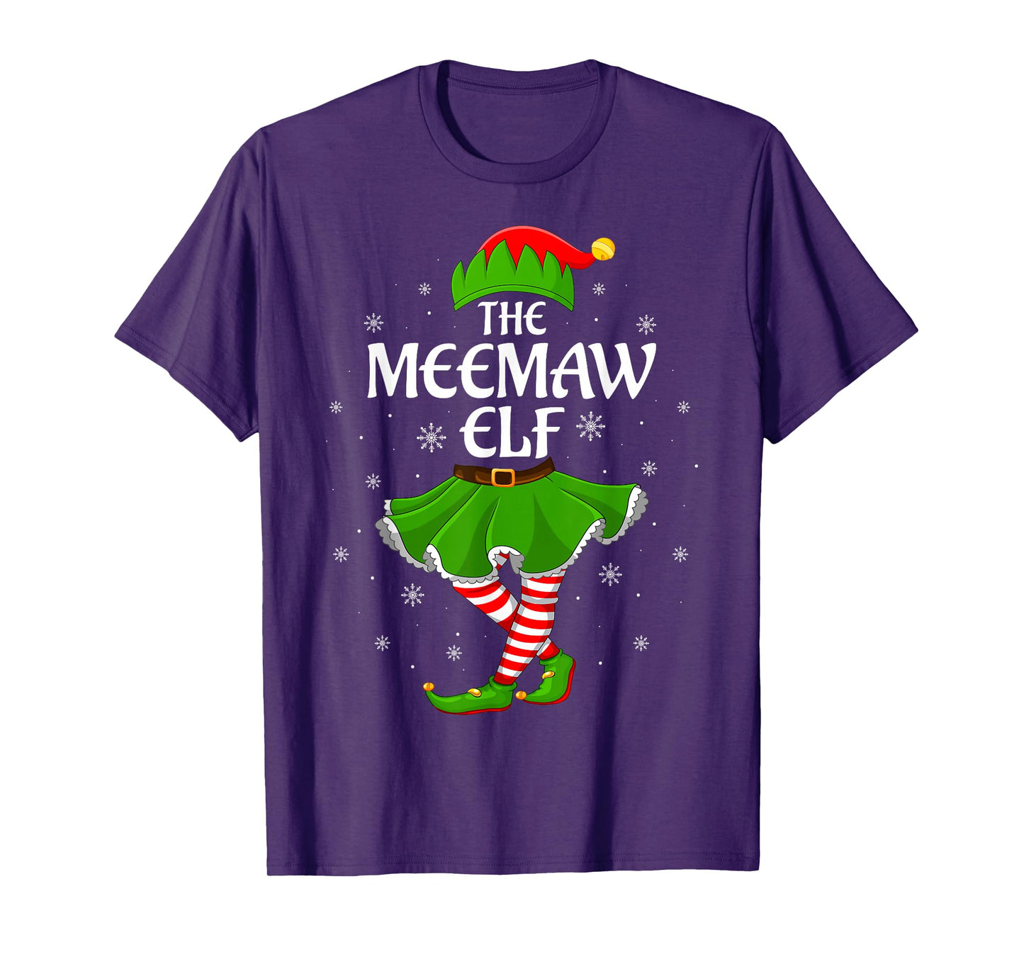 Meemaw Elf Christmas Family Girls Women Elf Squad Xmas T-Shirt