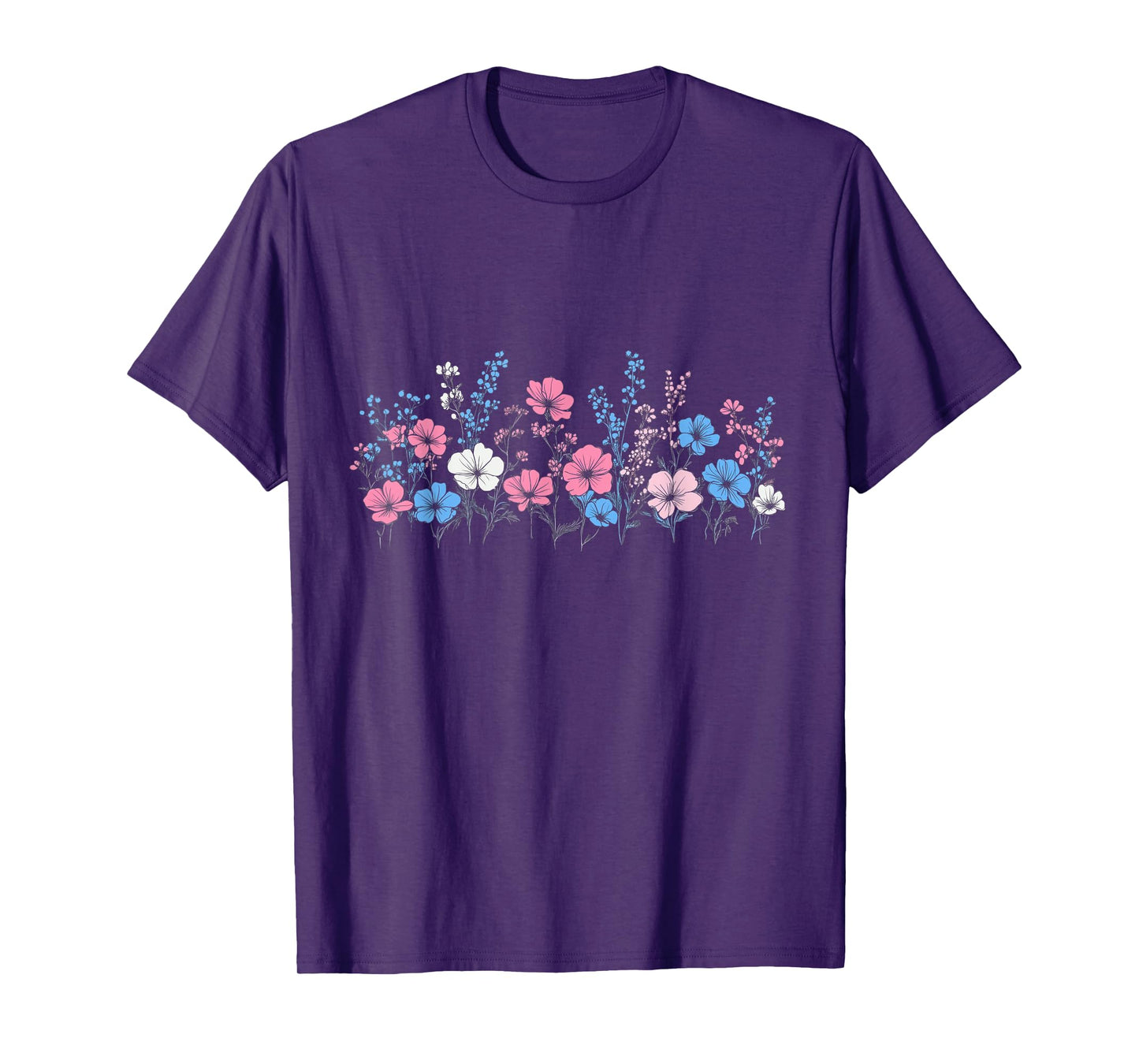 Transgender Flag Wildflower Trans Pride Floral Wild Flower T-Shirt