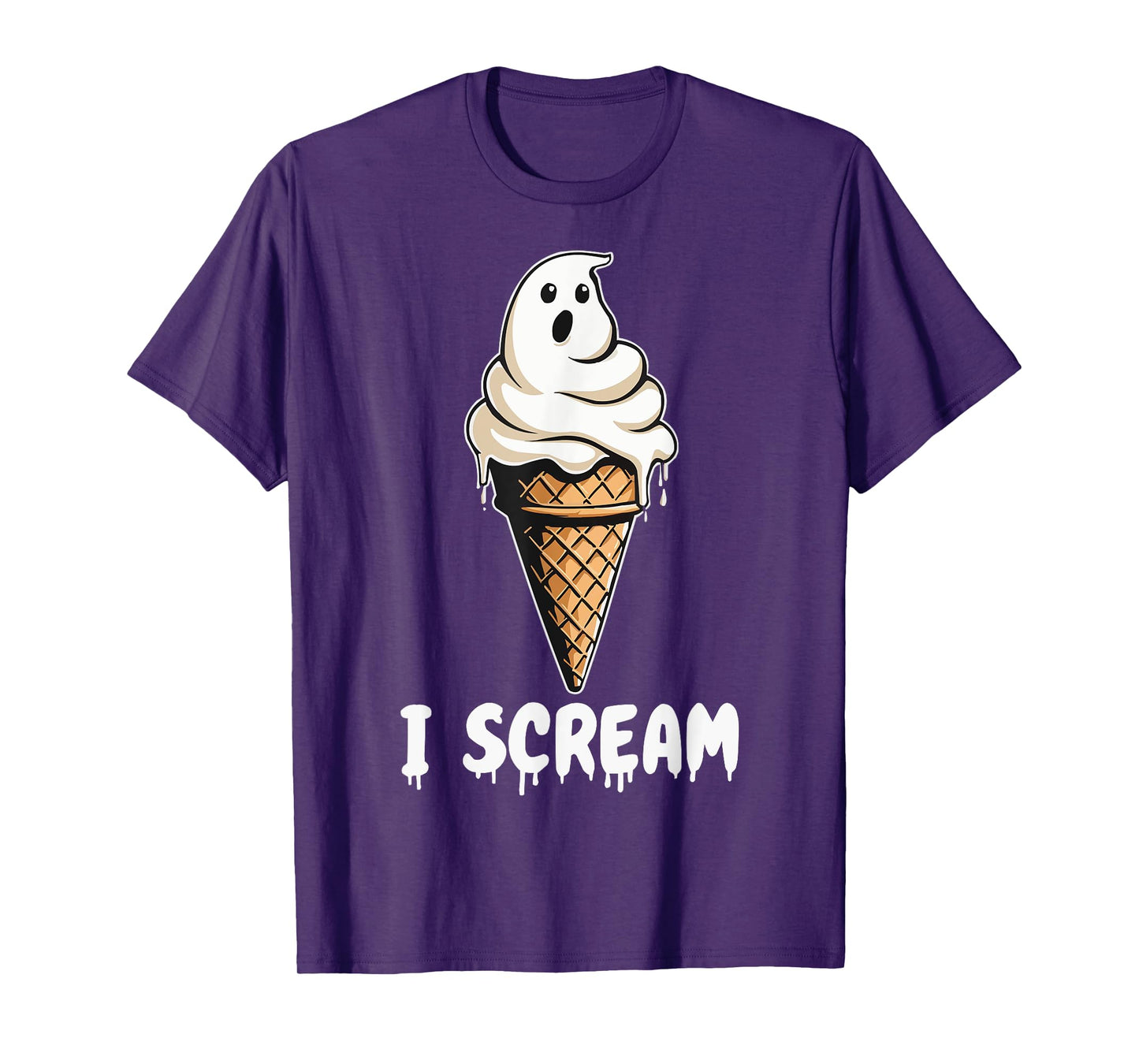 Funny Cute Ice Cream Ghost I Scream Halloween Party Costume T-Shirt