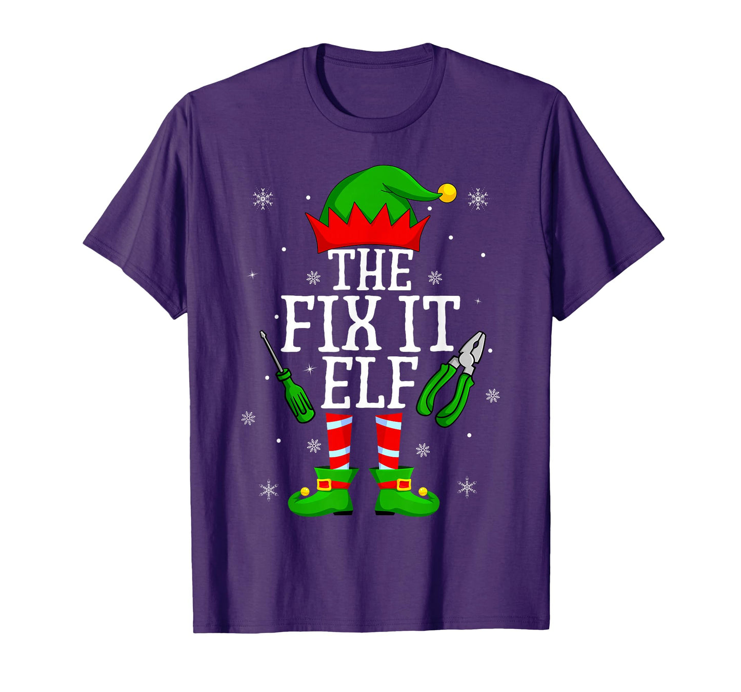 Fix It Elf Christmas Pajamas Matching Family Elf Squad Xmas T-Shirt