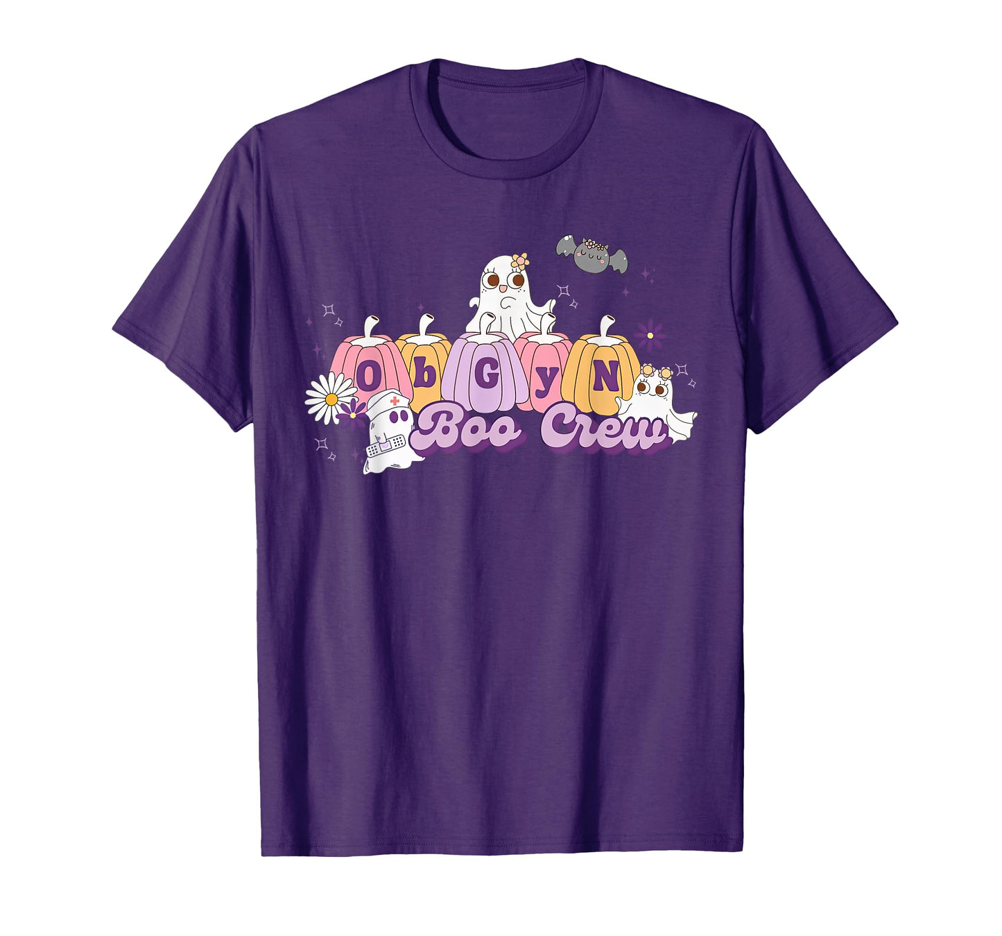 OBGYN Boo Crew Pumpkin Ghost Obstetrician Nurse Halloween T-Shirt