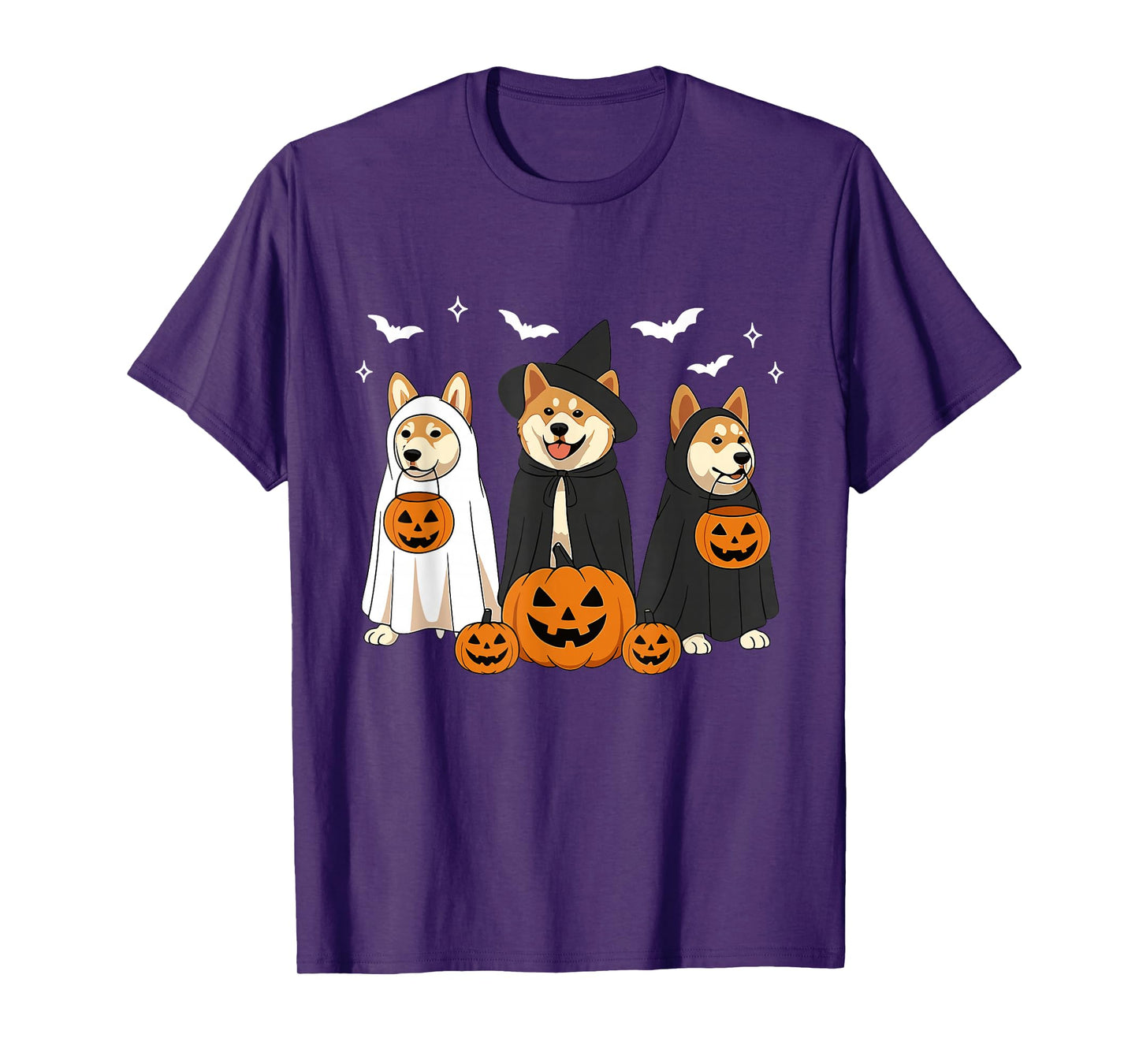 Witch Akita Dog Halloween Ghost Akita Dog Mom Dog Lover T-Shirt