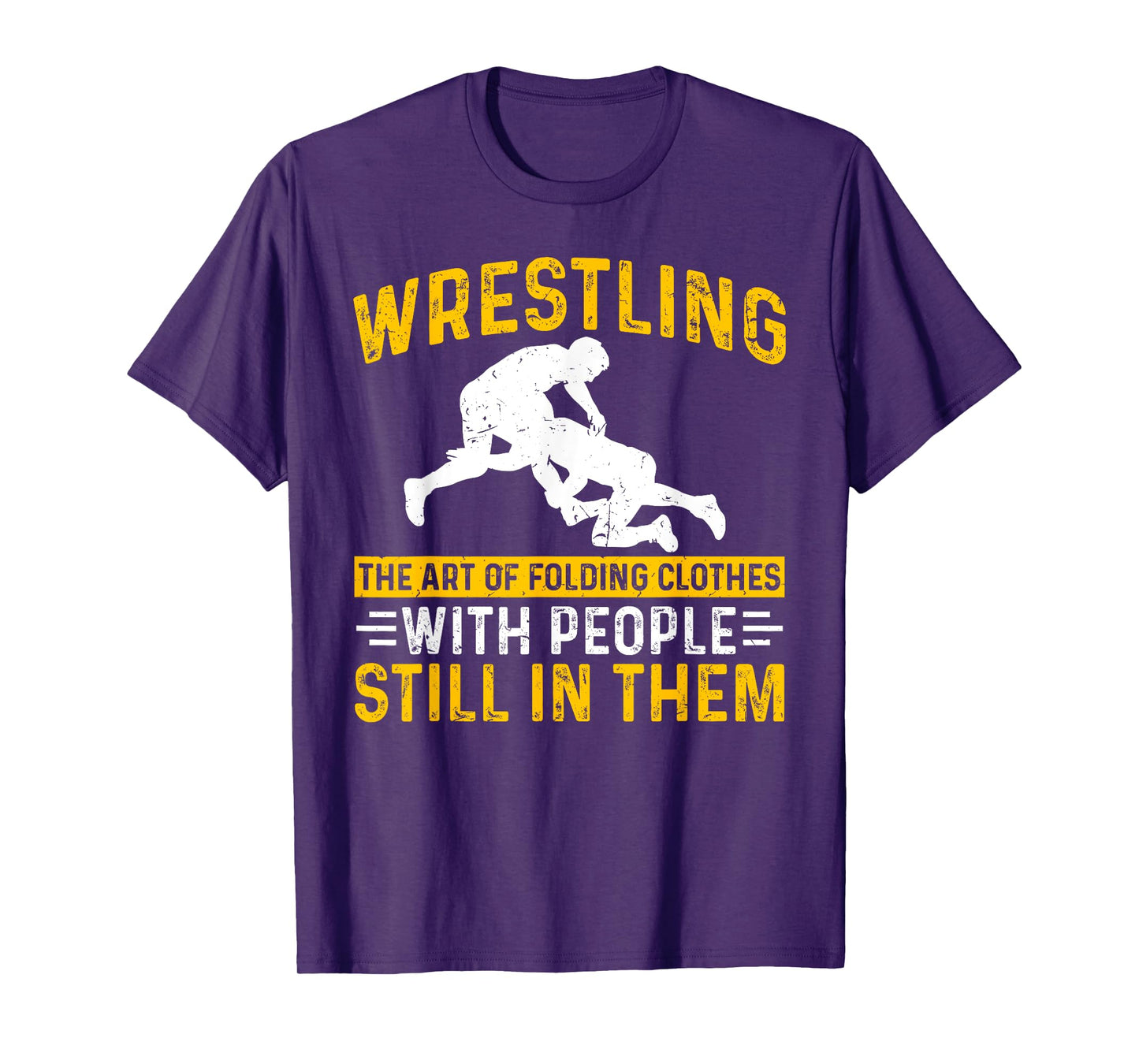Funny Wrestling Art Of Folding Clothes With People In Them T-Shirt