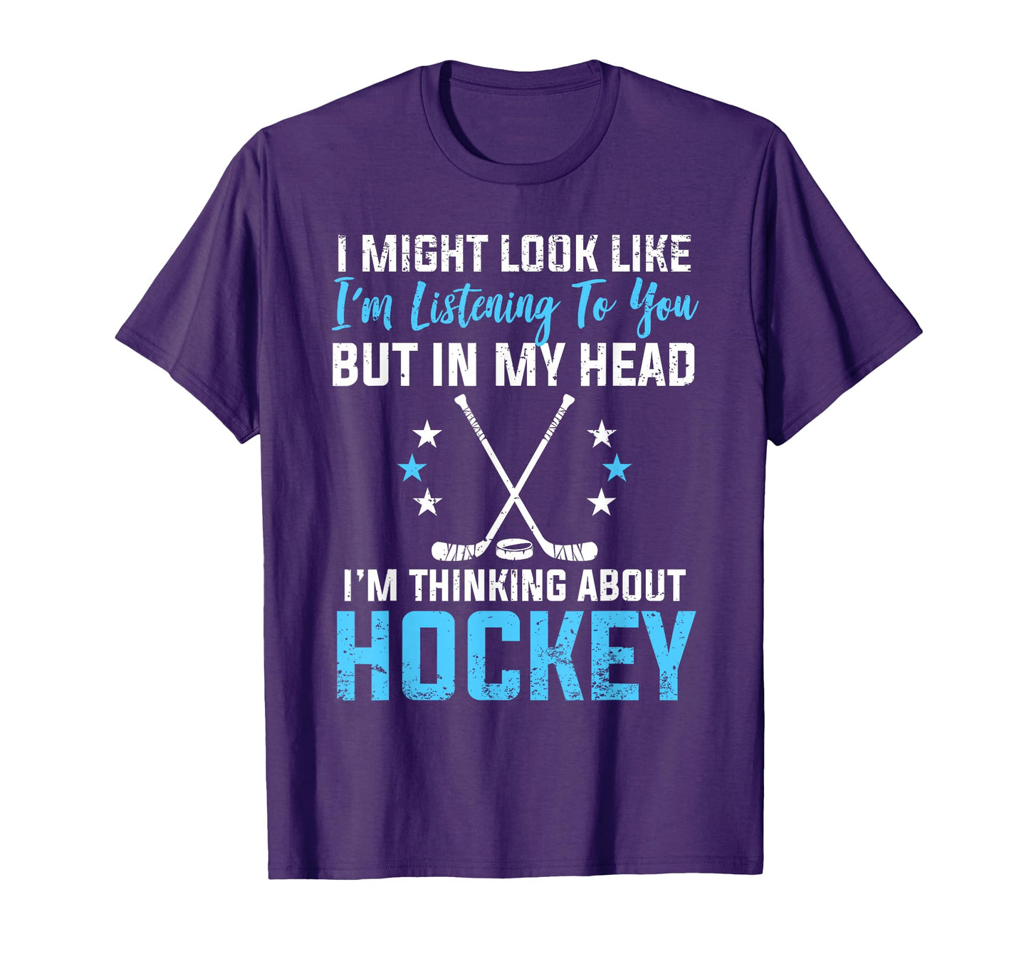 I'm Thinking About Hockey Funny Hockey Stick Lovers Players T-Shirt