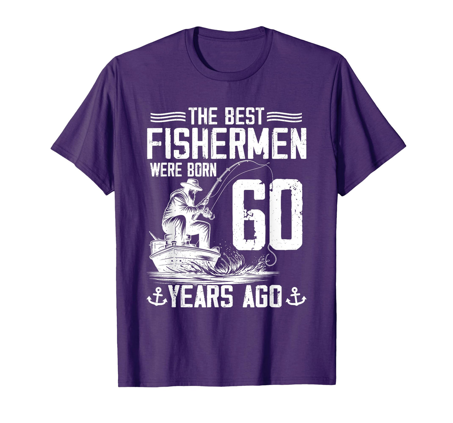 60 Year Old Gift Men Fisherman 60 Birthday Fishing 60th BDay T-Shirt