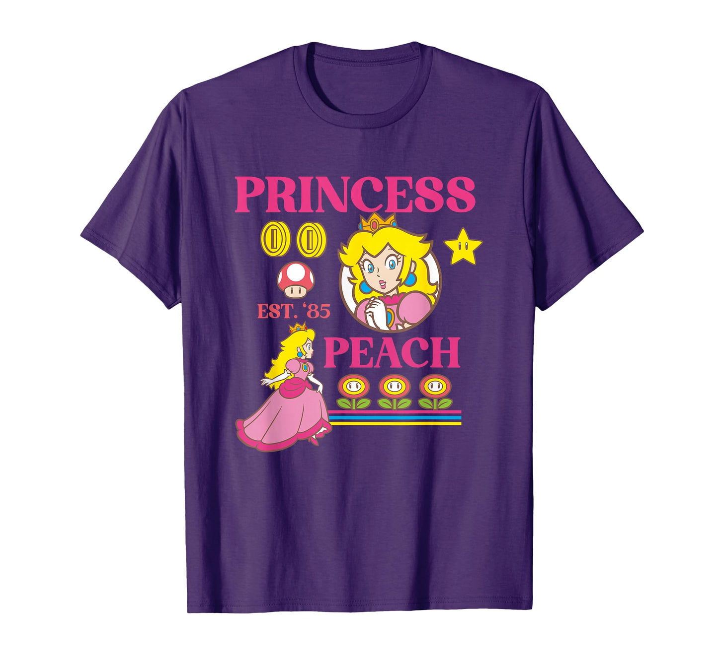Super Mario Bros Fire Flower Princess Peach Power Up T-Shirt