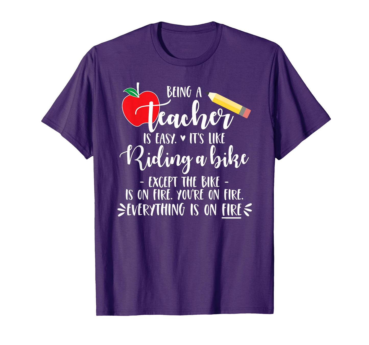 Being a Teacher is Easy it's like riding a bike Except Shirt Men Women Girls Kids T-Shirt