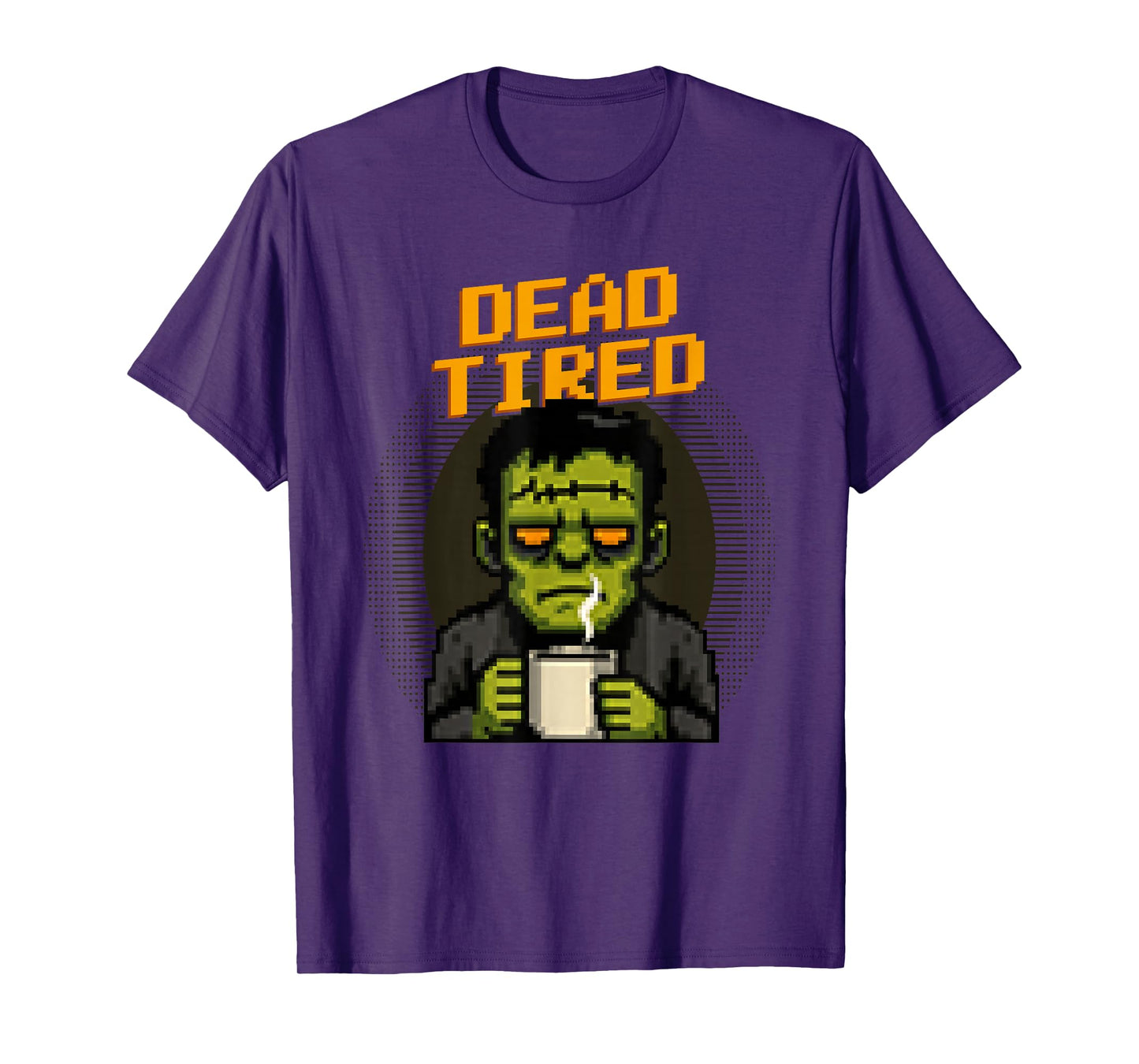 Dead Tired Funny Pixel Art Sleepy Zombie Halloween T-Shirt