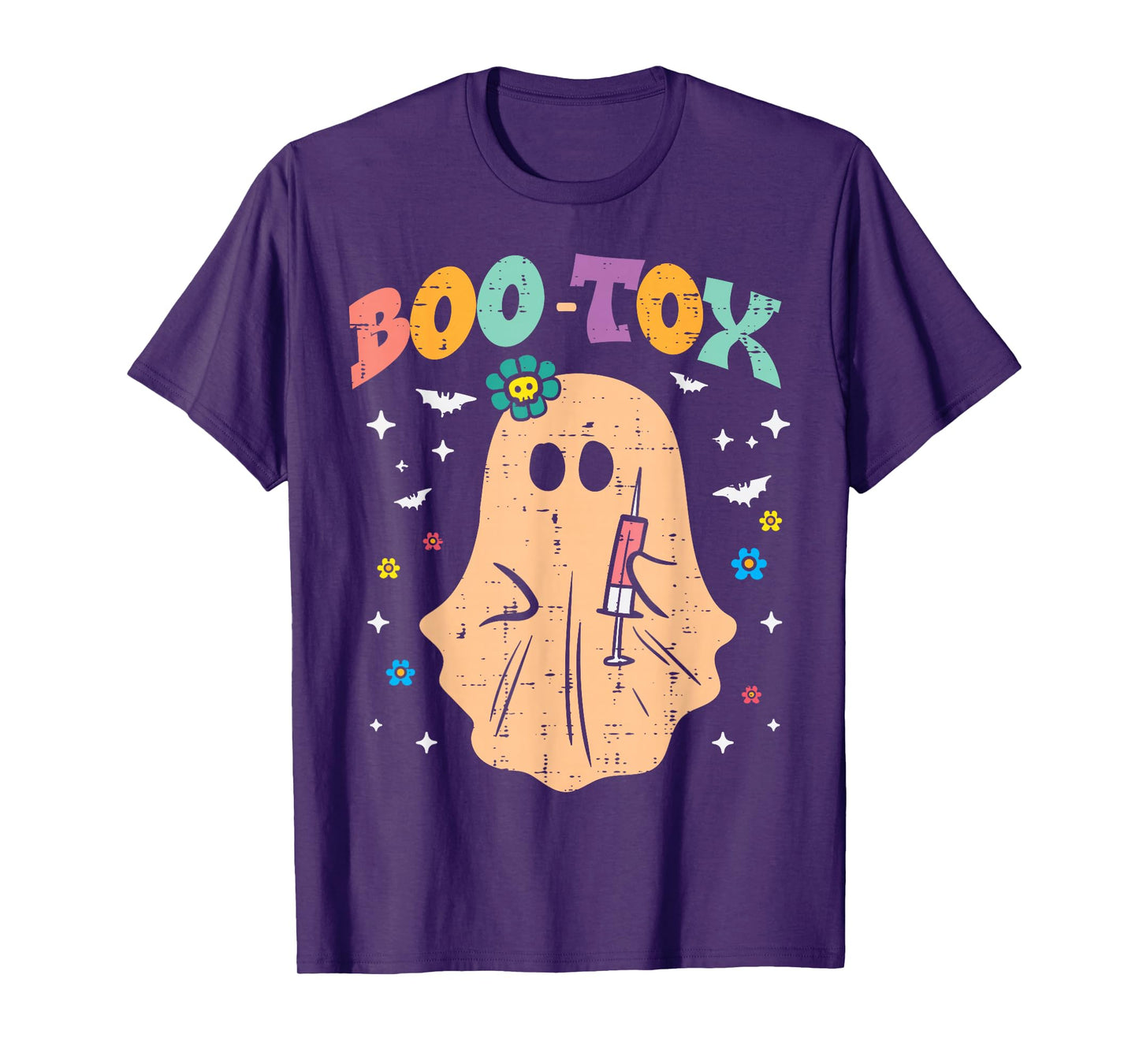 Halloween Botox Ghost Boo Tox Retro Costume Groovy Women T-Shirt