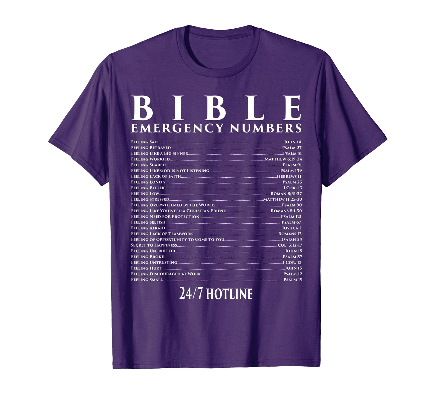 Bible Emergency Hotline Numbers - Cool Christian T-Shirt