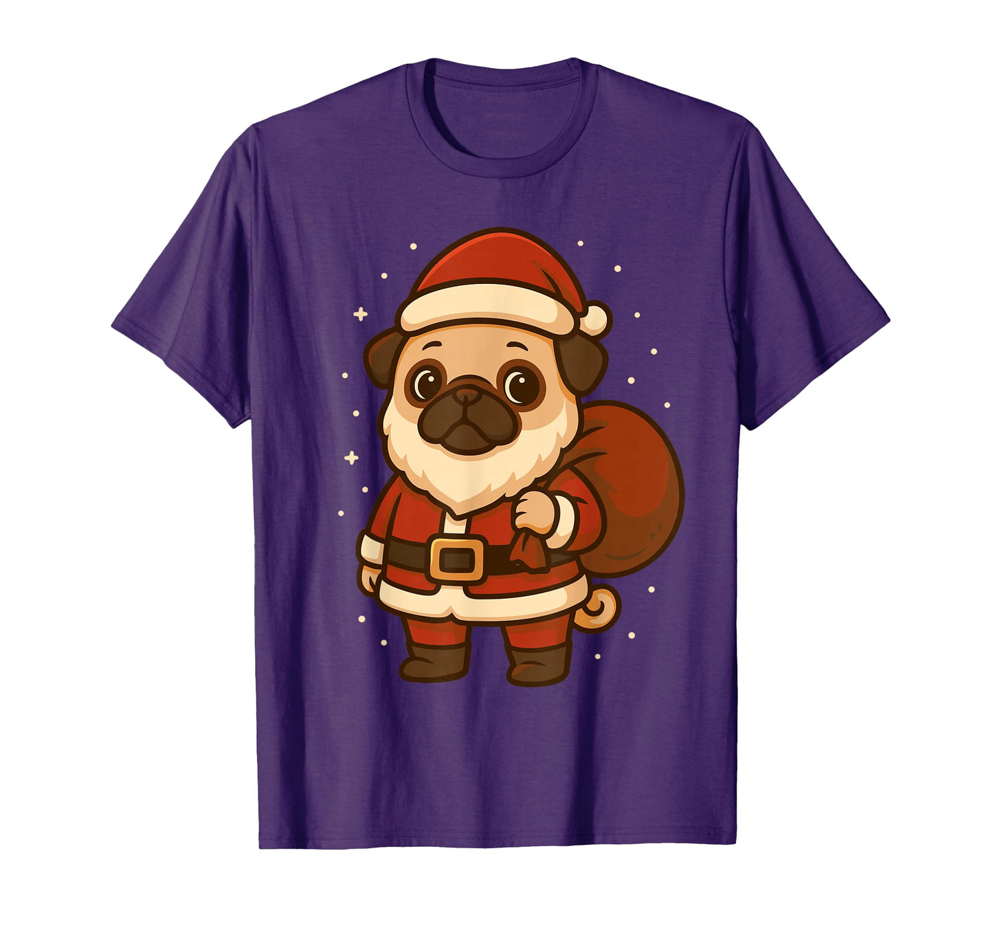 Cute Santa Pug Holiday Dog Santa T-Shirt