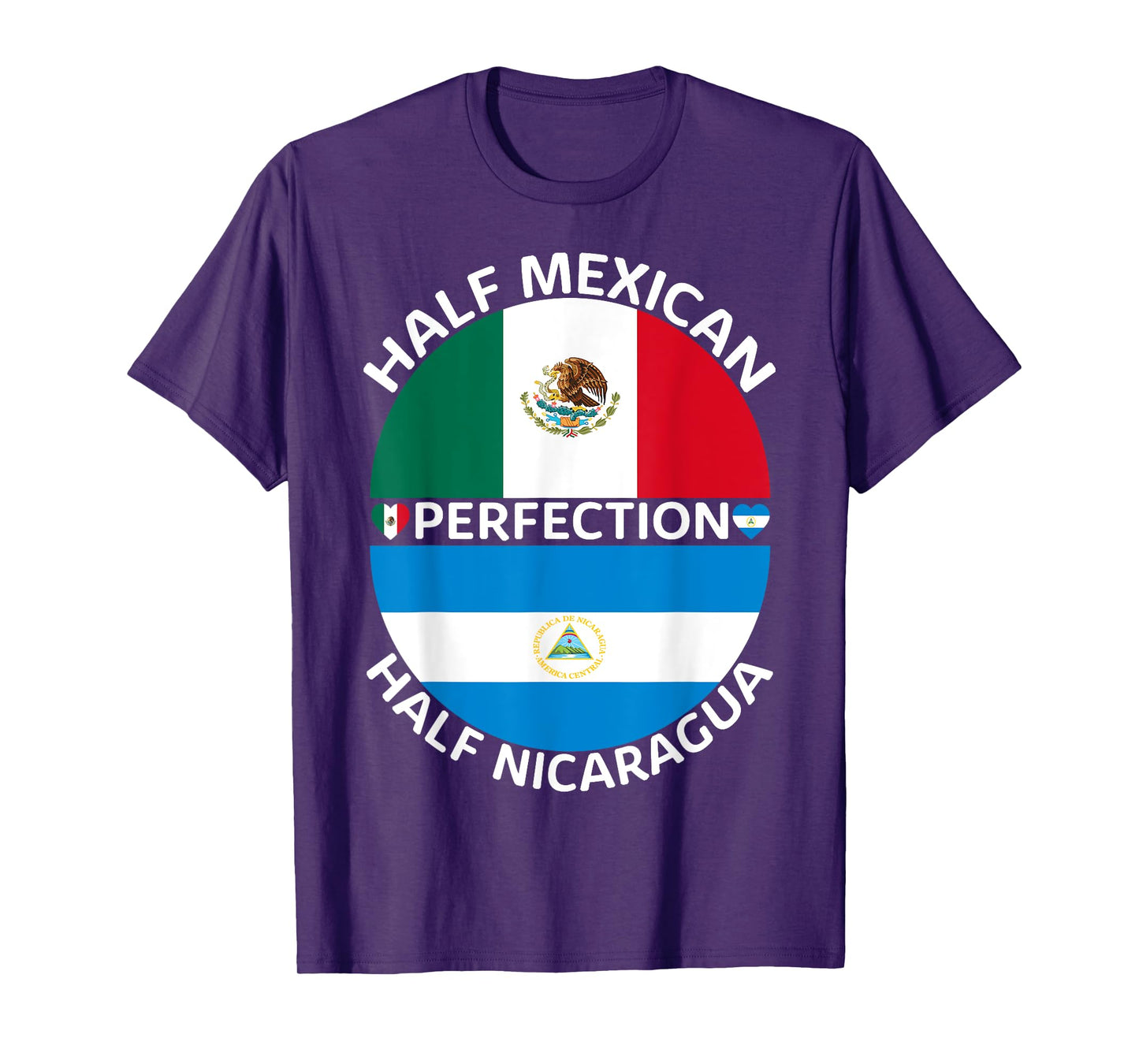 Half Mexican Half Nicaraguan Mexico Nicaragua Flag Roots Men T-Shirt