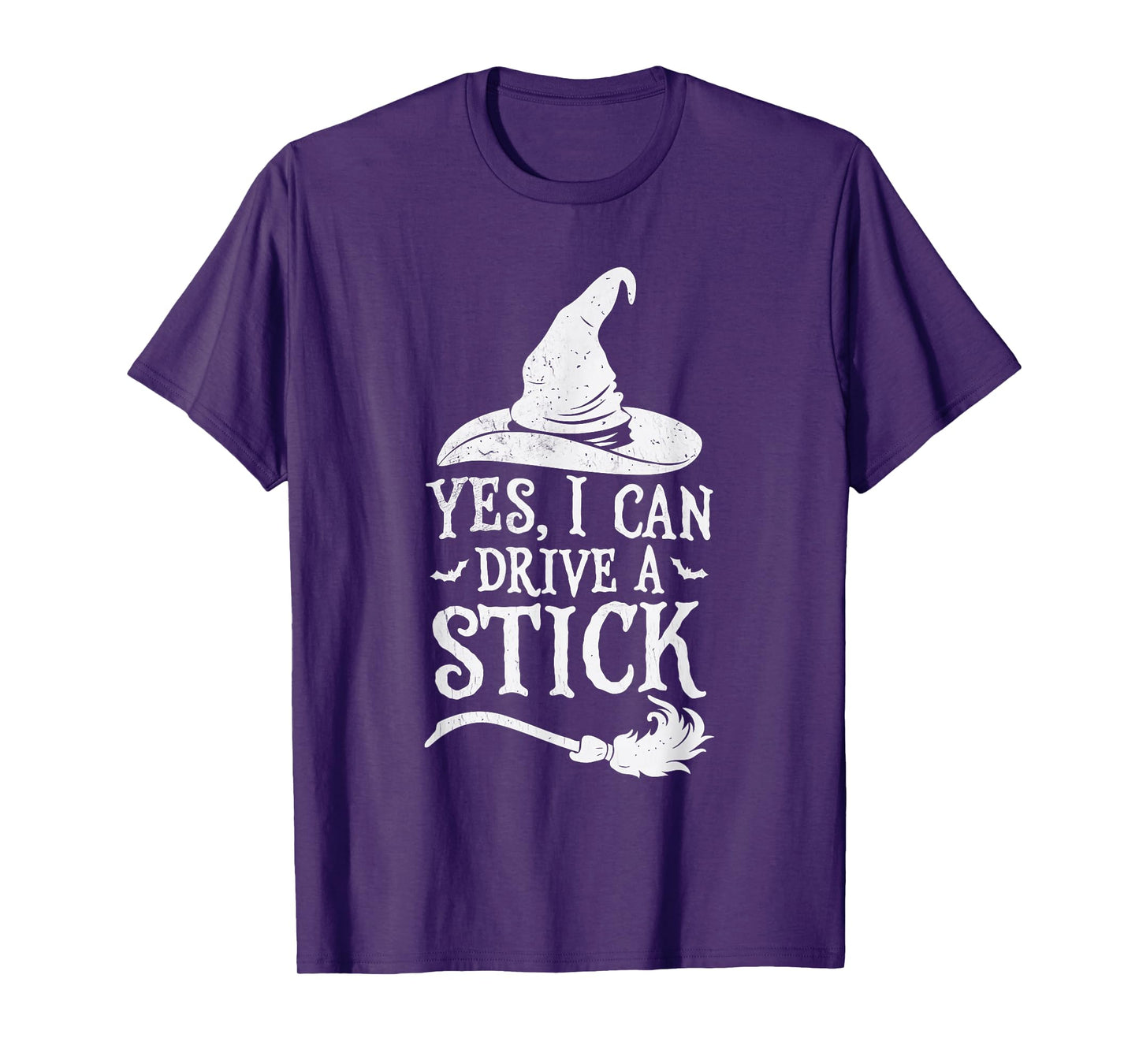Yes I Can Drive A Stick Funny Broomstick Halloween Spooky T-Shirt