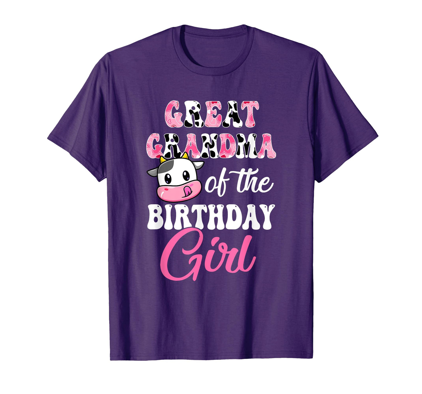 Great Grandma Of The Birthday Girl Farm Cow 1St Birthday T-Shirt