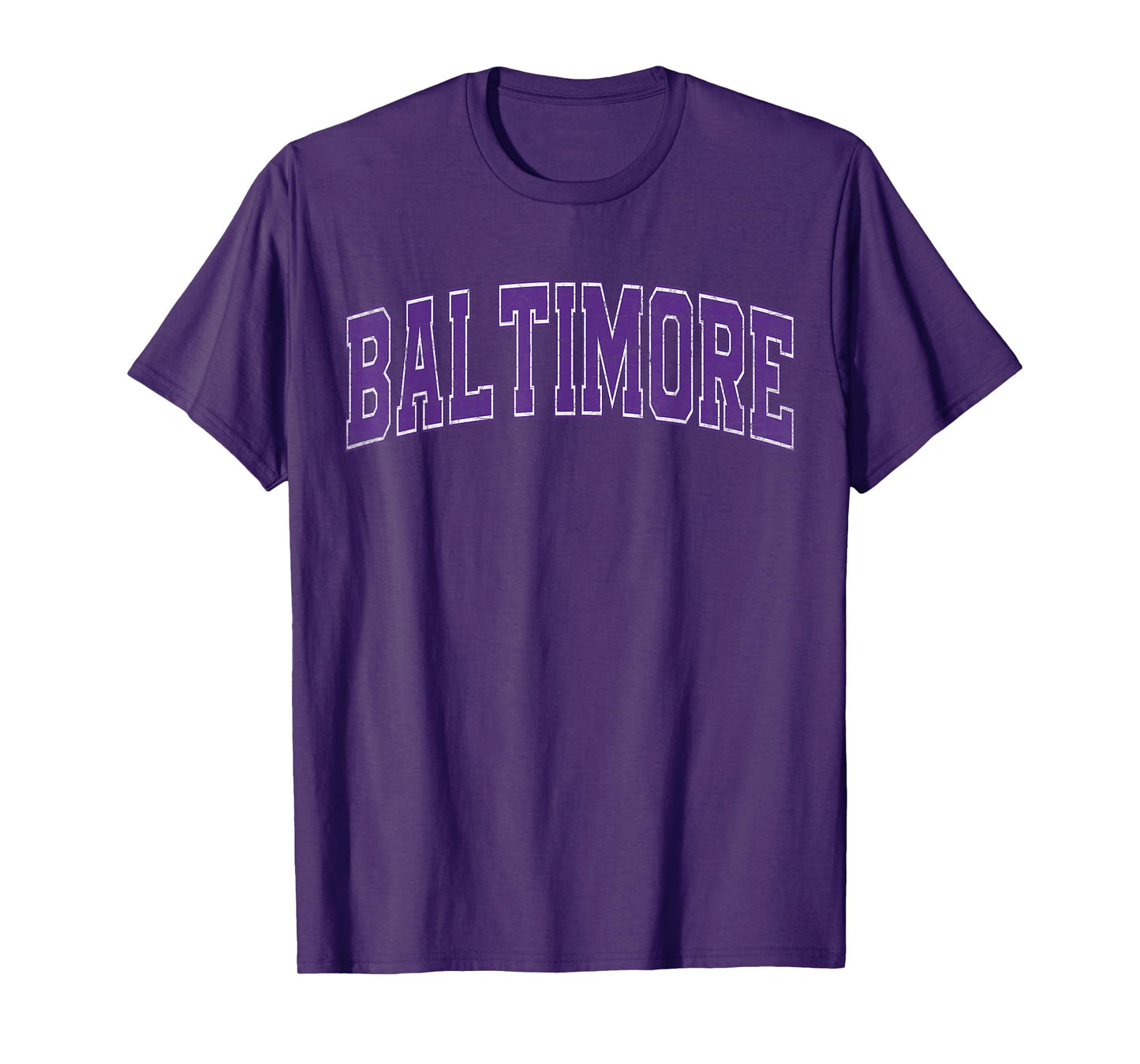 Baltimore MD Vintage Sports Purple Retro Varsity Text T-Shirt