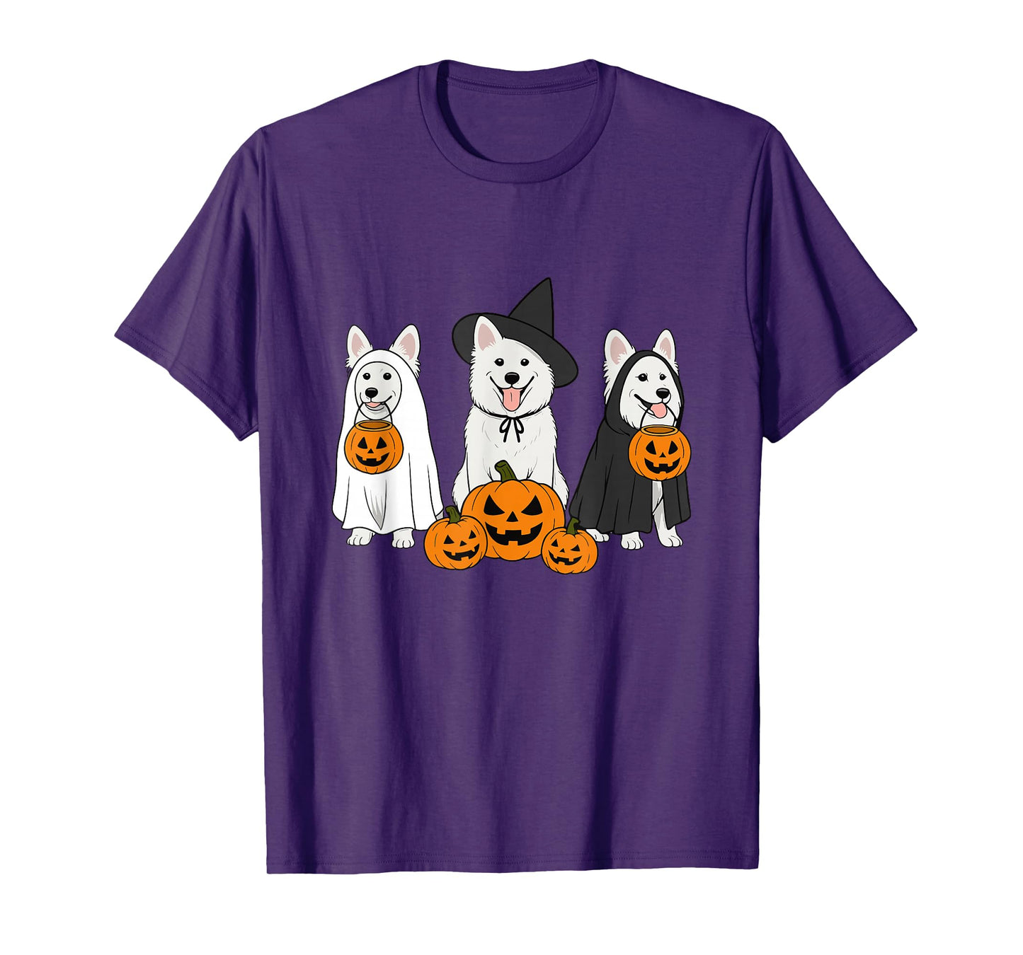 Witch American Eskimo Dog Halloween American Eskimo Dog Mom T-Shirt