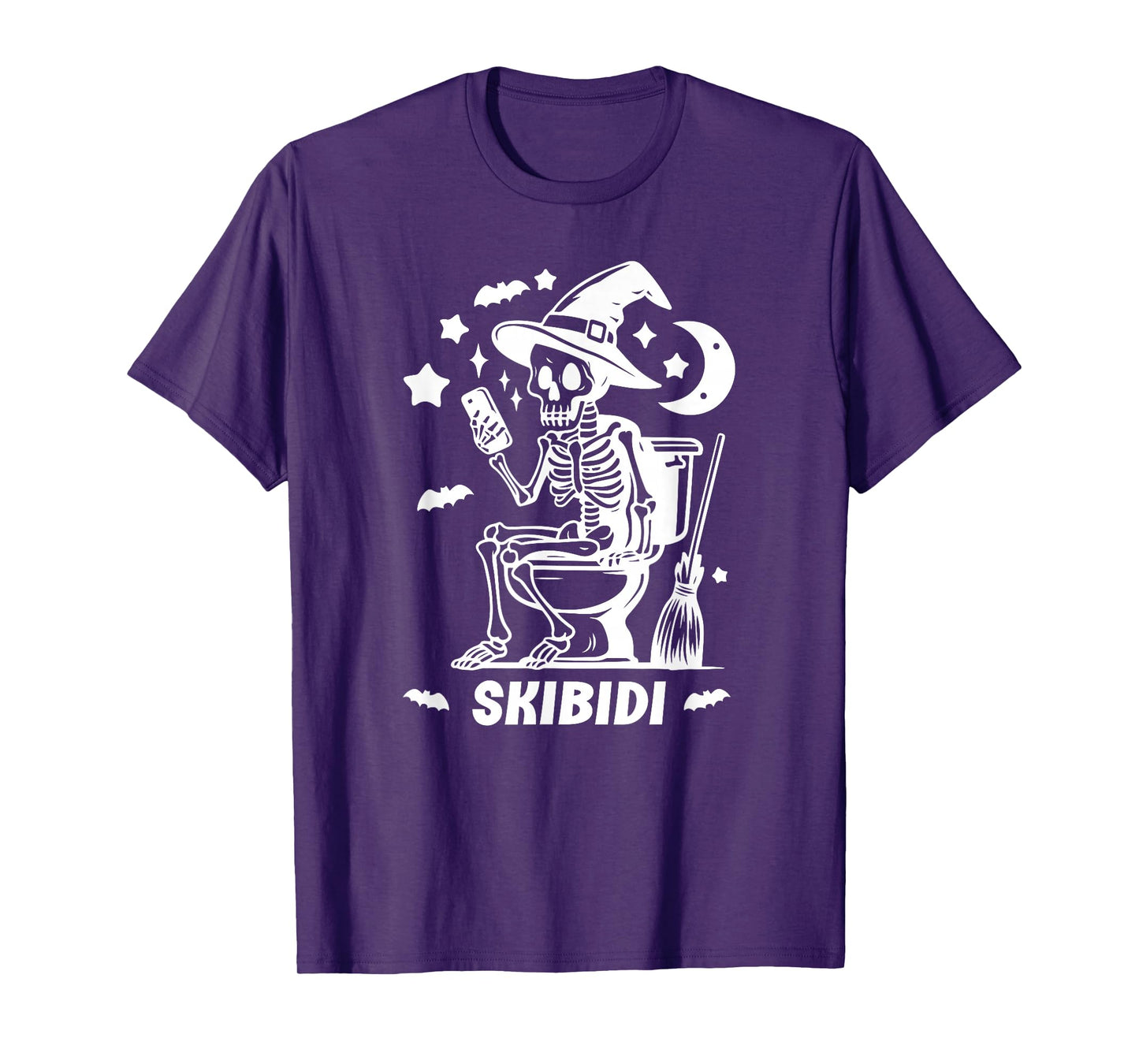 Skibidi Skeleton Toilet Waiting for Halloween Costume Like T-Shirt