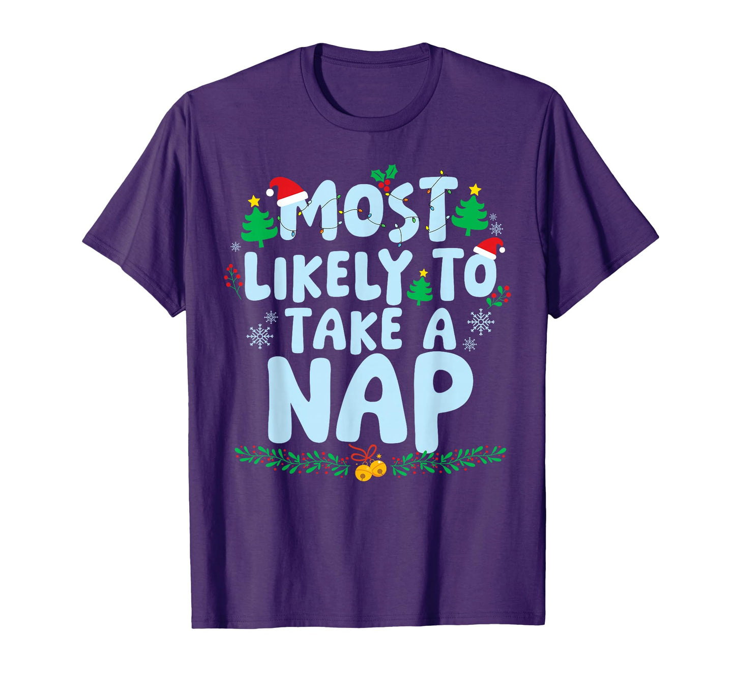 Most Likely to Likely to Take A Nap Family Matching Xmas T-Shirt