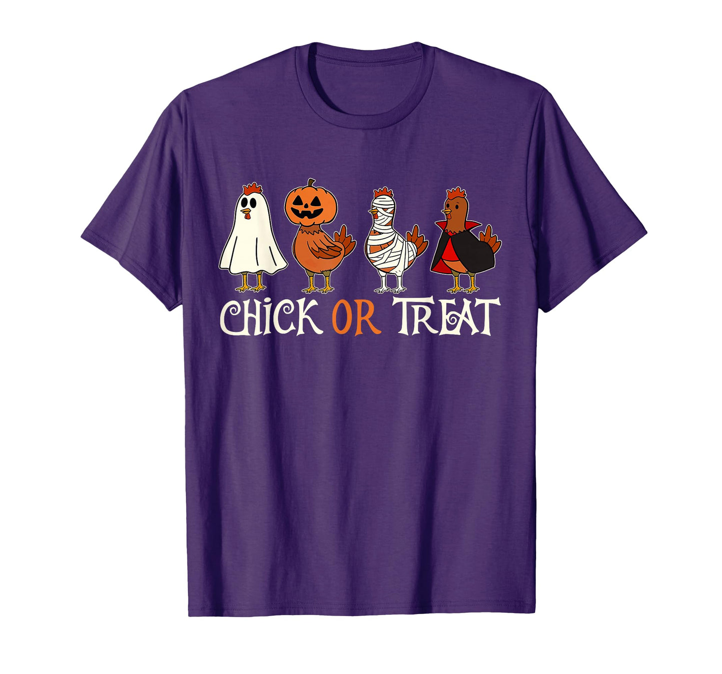 Chick Or Treat Halloween Pumpkin Ghost Spooky Cute Chicken T-Shirt