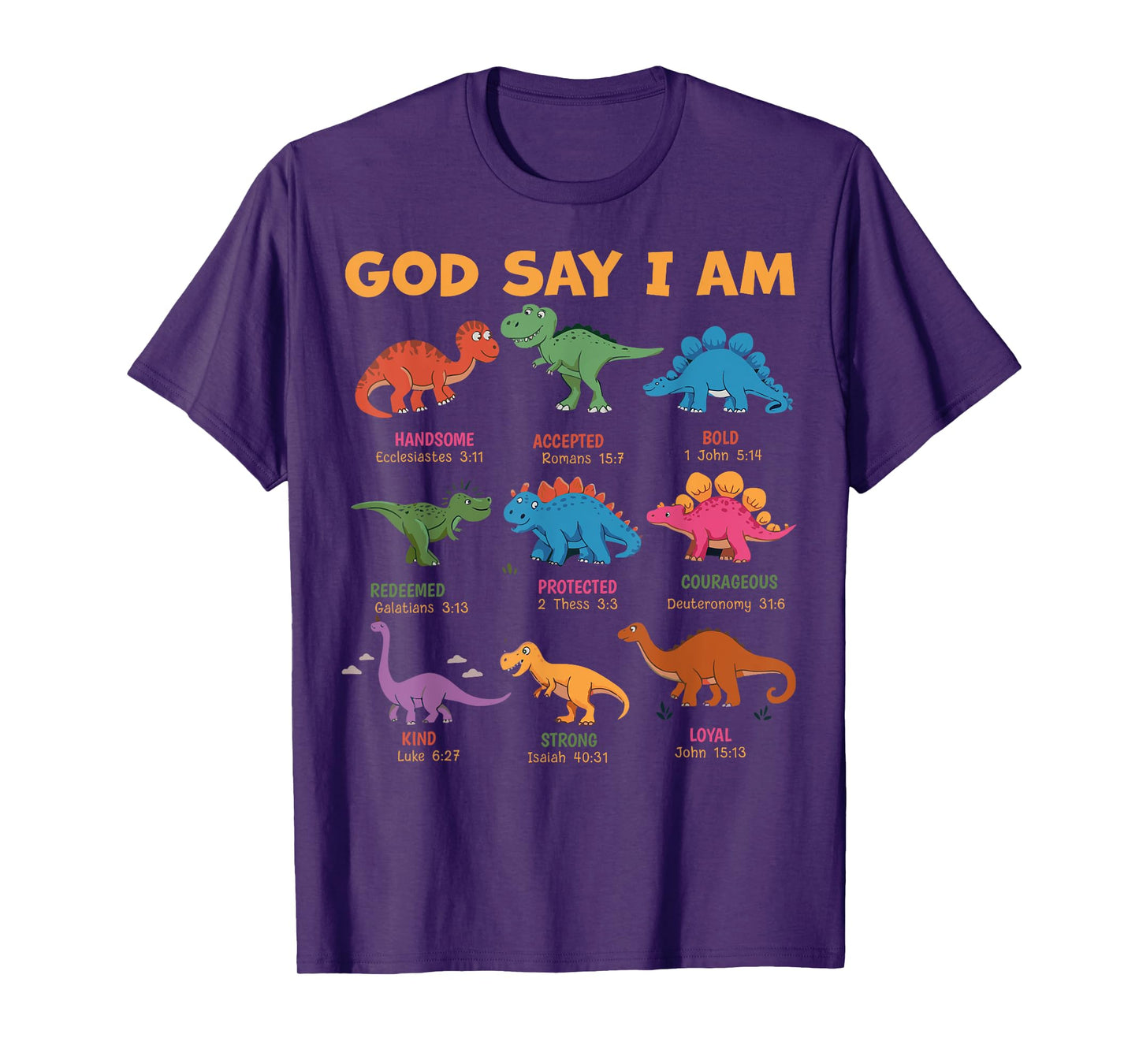 God Says I Am Dinosaur Funny Dino Bible Verse Toddlers Boys T-Shirt