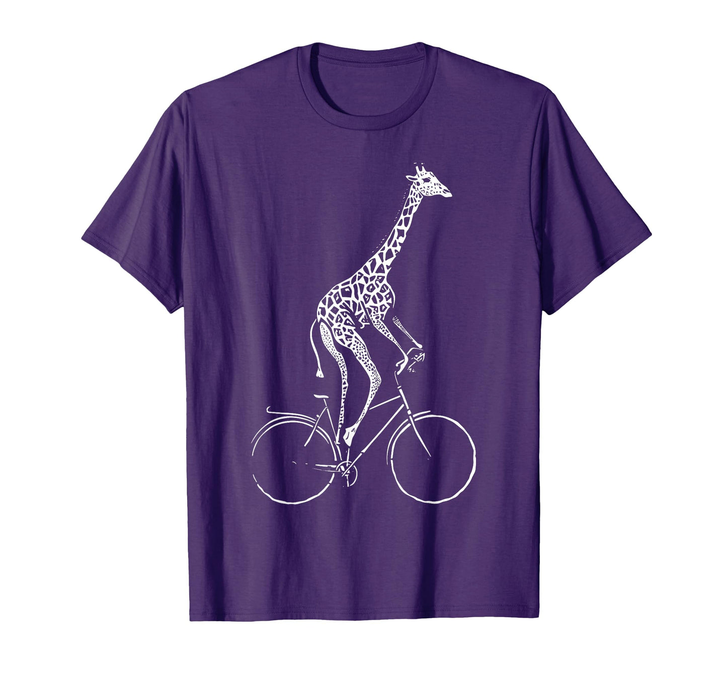 Vintage Giraffe Riding Bicycle Cycling Biking Animal Biker T-Shirt