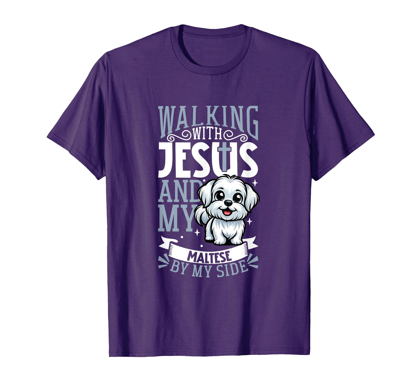 Jesus and dog - Maltese T-Shirt for Men Women Kids