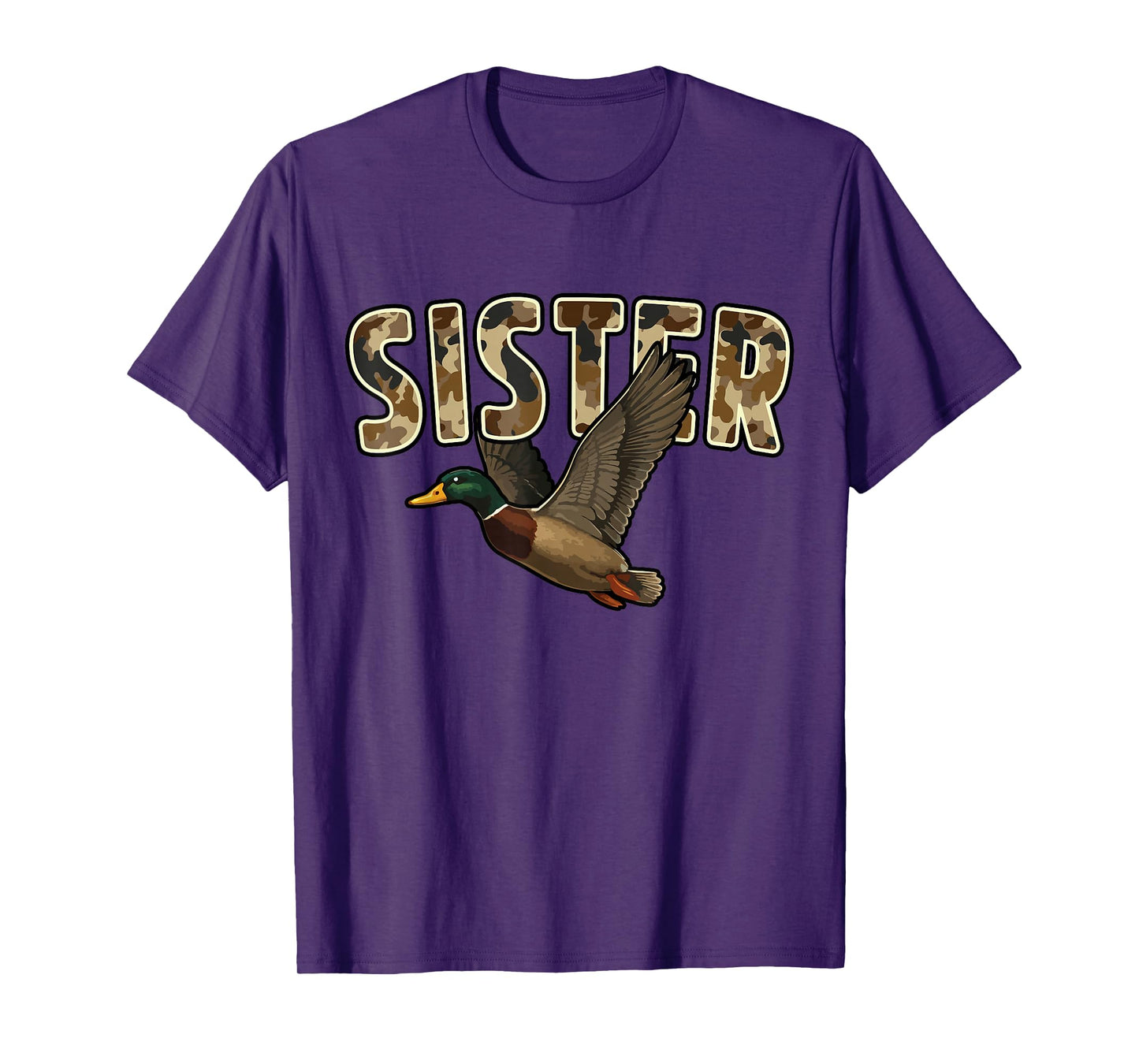 Camouflage Vintage Mallard Duck Retro Camo Hunting Sister T-Shirt