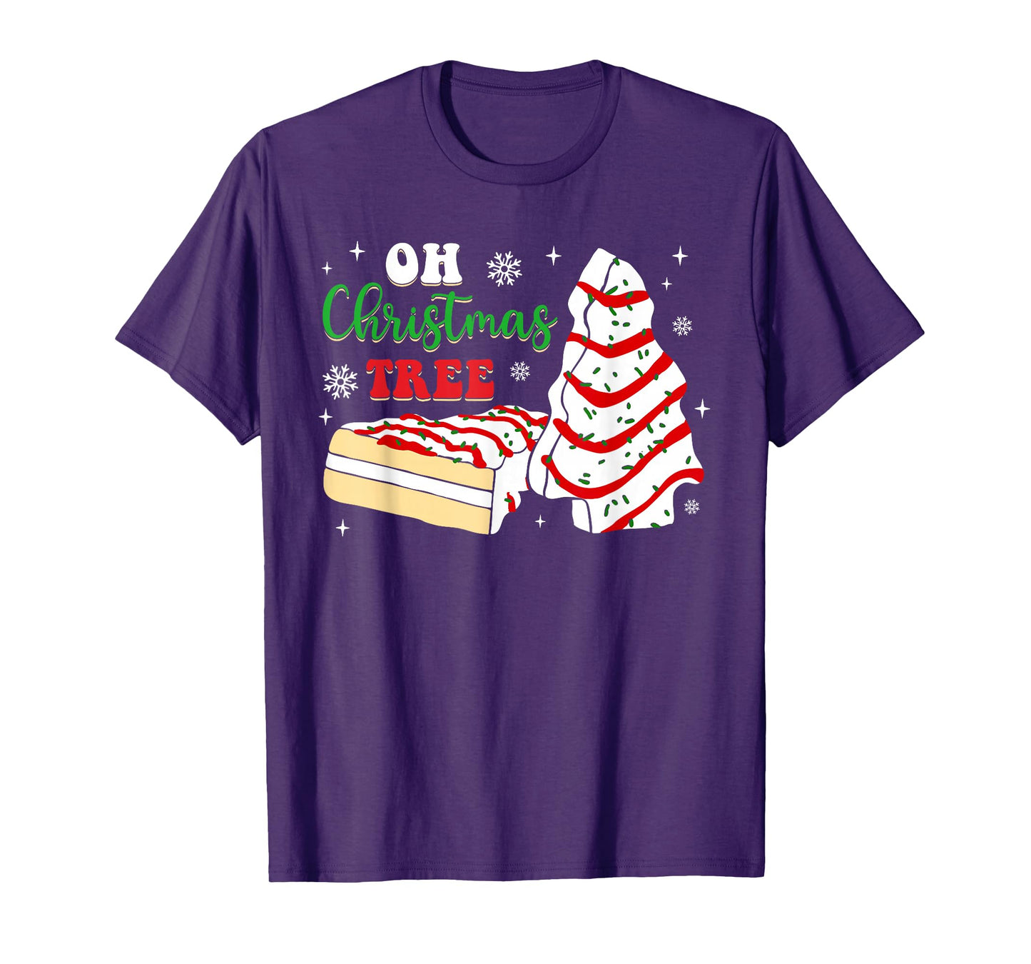 Groovy Oh Christmas Tree Cakes Debbie Becky Jen Cake Lovers T-Shirt
