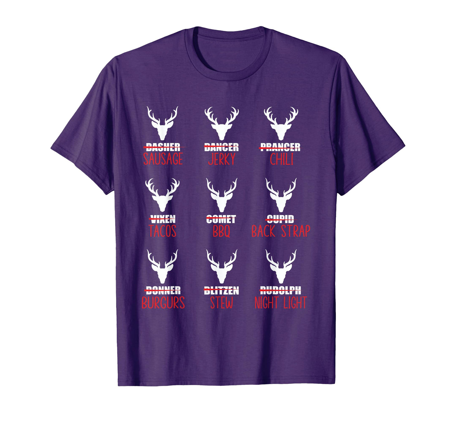 Funny Christmas Deer Hunters All of Santa's Reindeer T-Shirt