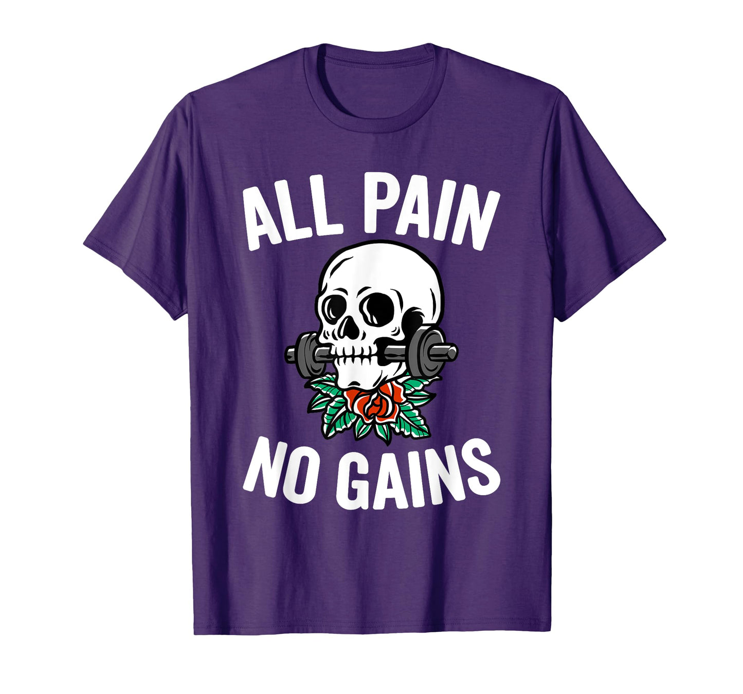 Funny Gym Fitness Workout Parody All Pain No Gains Black Men's Medium Classic Fit Short Sleeve Round Neck T-Shirt