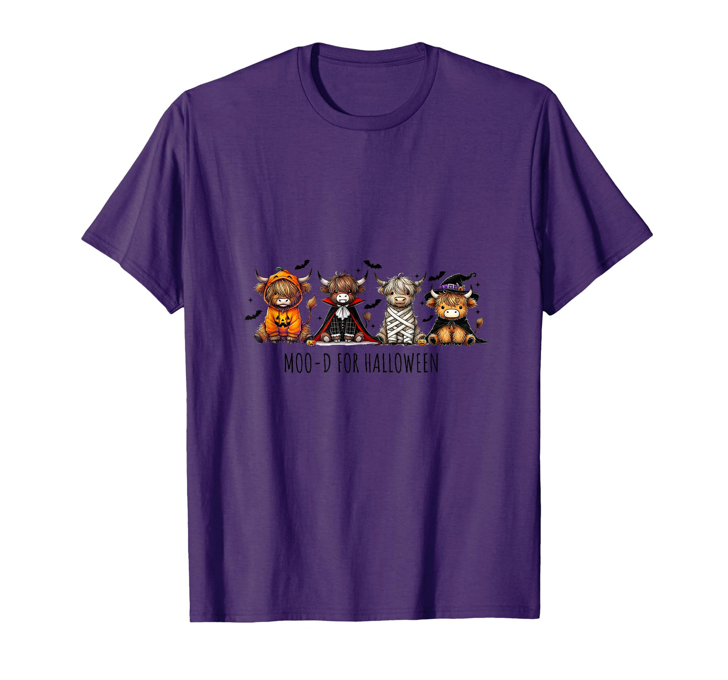 Funny Highland Cow Halloween Crew T-Shirt