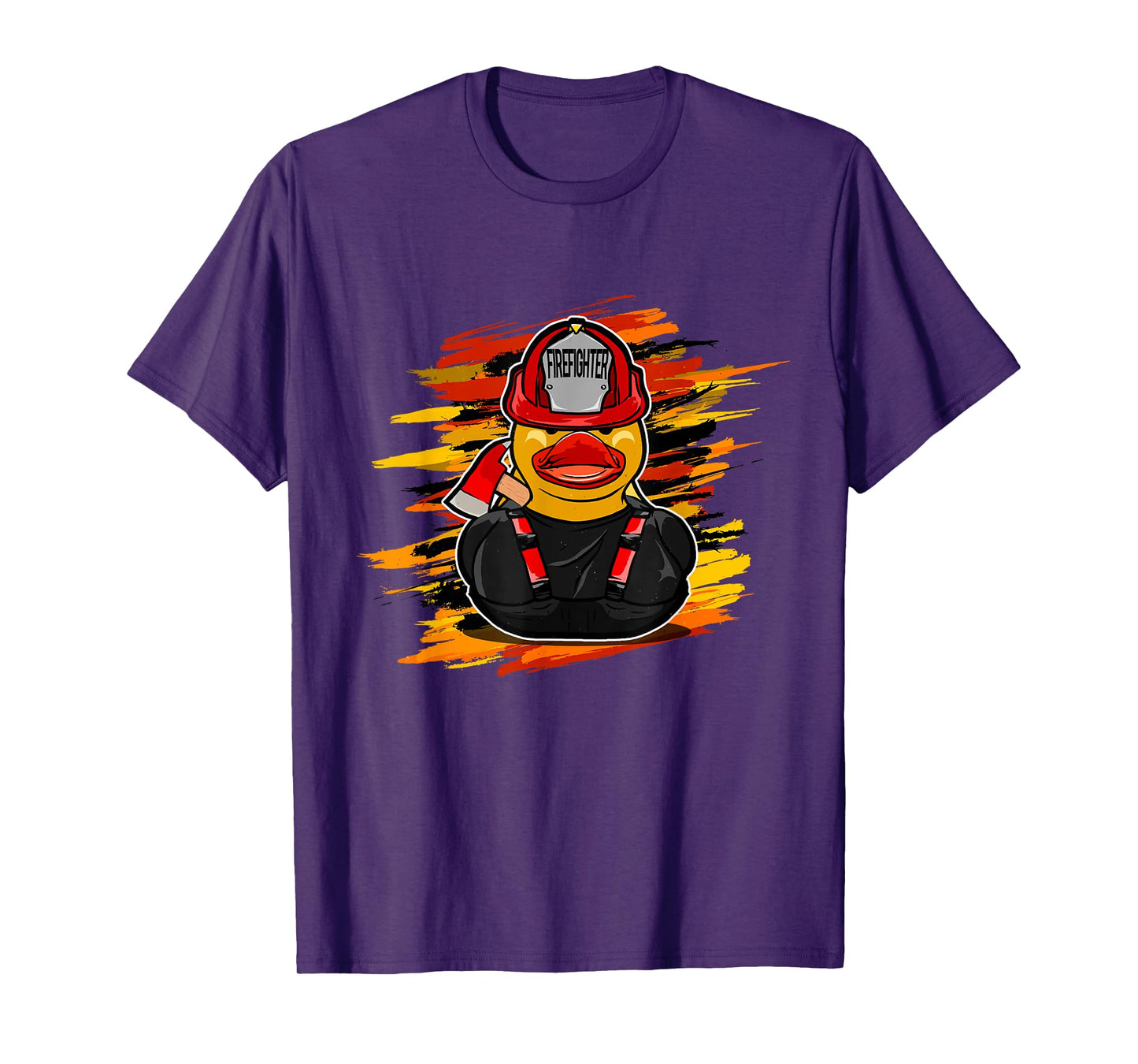 Fire Brigade Duck Unisex-Kids Black Firefighter Duck T-Shirt