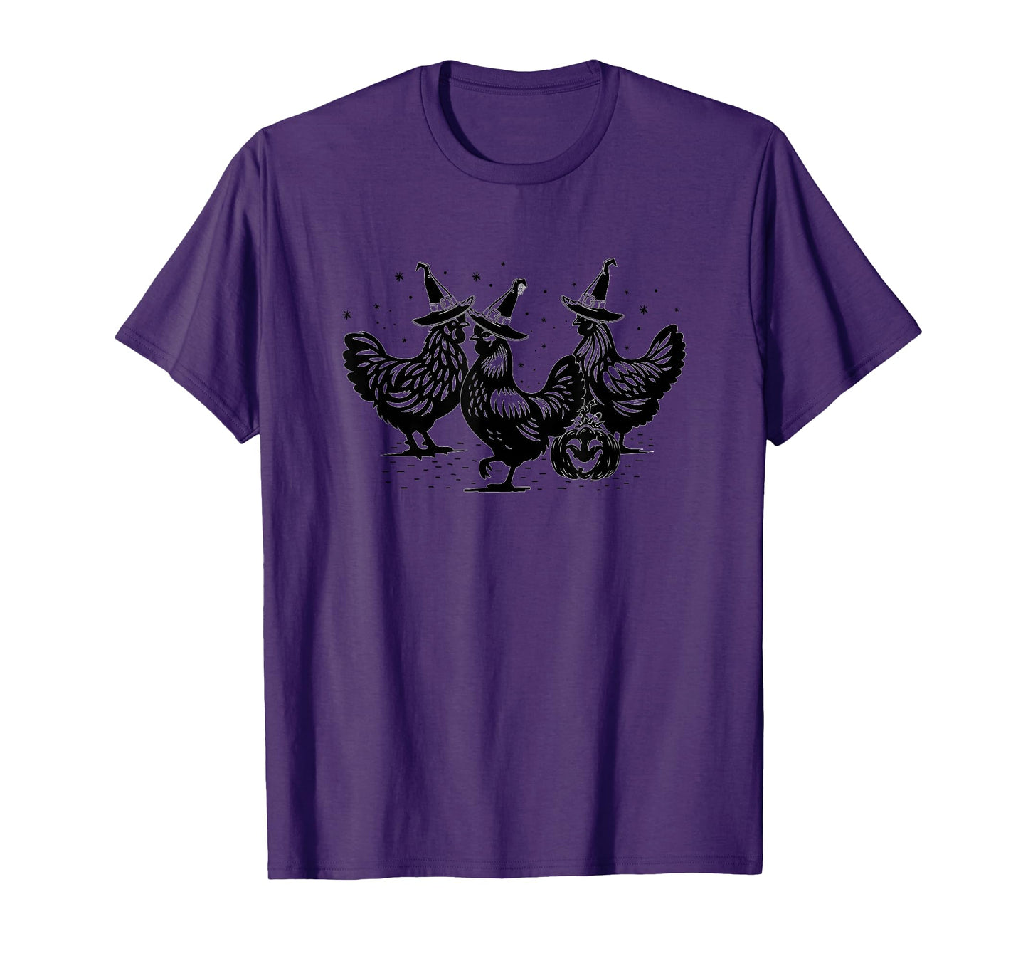 Witchy Chicken Trio Halloween Pumpkin Farm Funny Fall T-Shirt