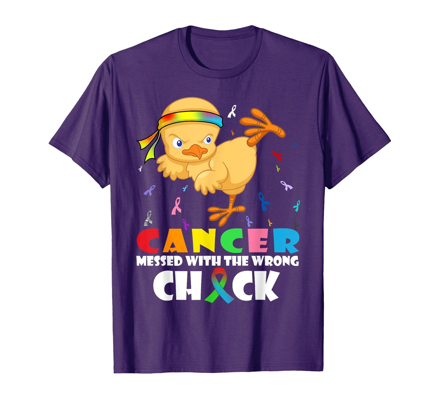 Cancer Messed With Wrong Chick Funny Cancer Warrior T-Shirt