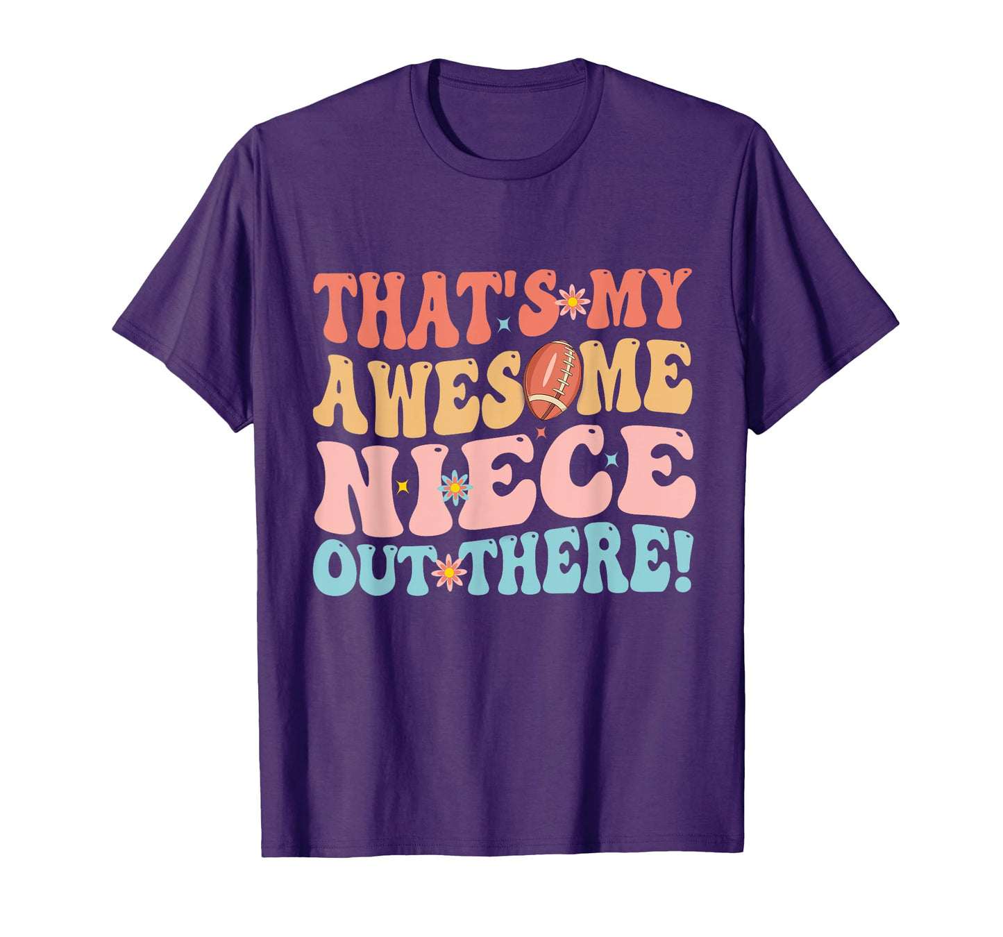 That's My Awesome Niece Out There Football Rugby Groovy Aunt T-Shirt