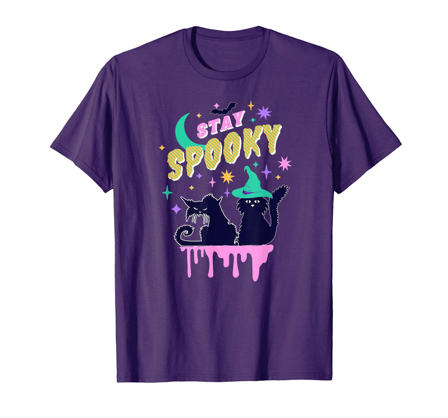 Stay Spooky Halloween Cats Witchy Moon Magic Night T-Shirt
