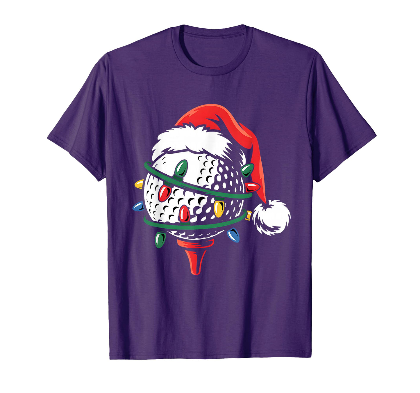 Golf Ball Santa Hat Xmas Funny Christmas Boys Men Golf Lover T-Shirt