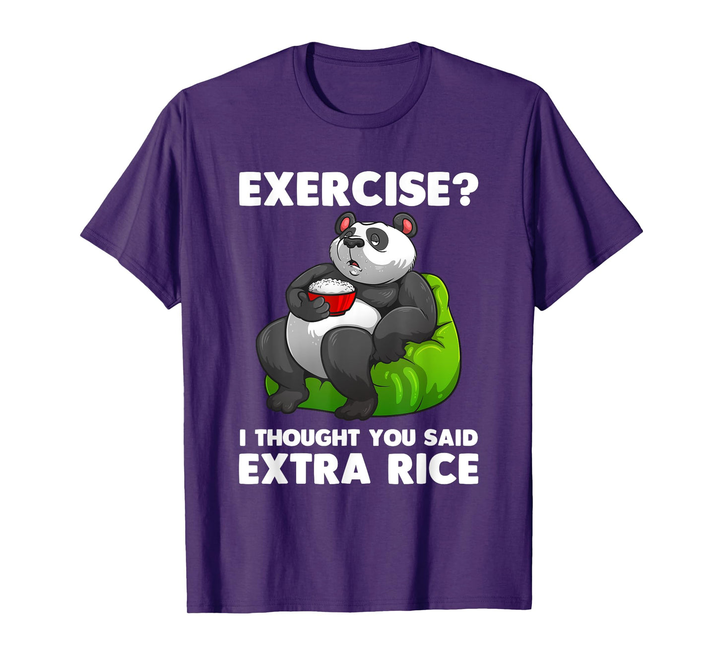 Cute Rice Art Men Women Asian Food Rice Panda Exercise Humor T-Shirt