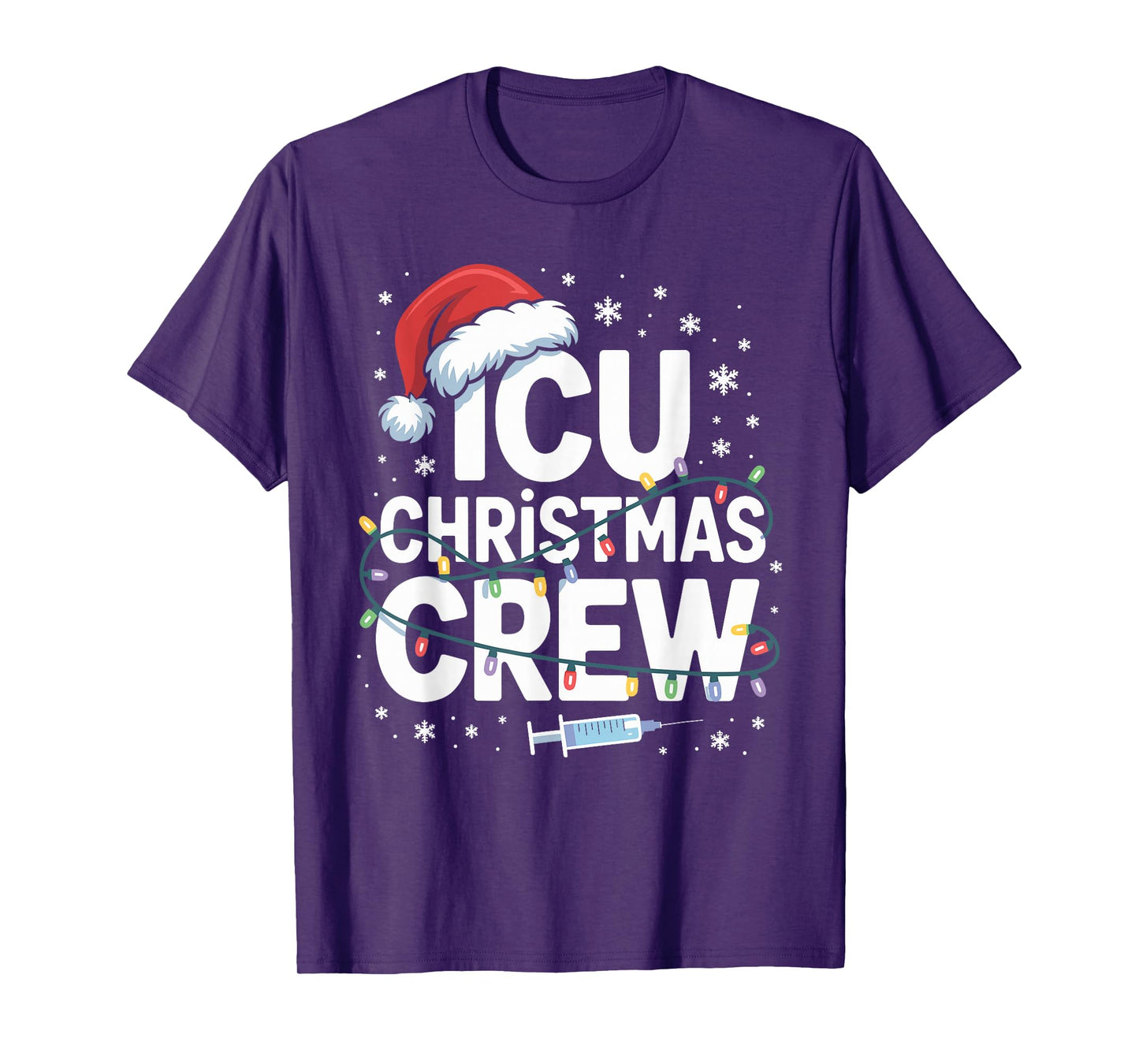 ICU Christmas Crew Nurse Critical Care Xmas Nursing T-Shirt