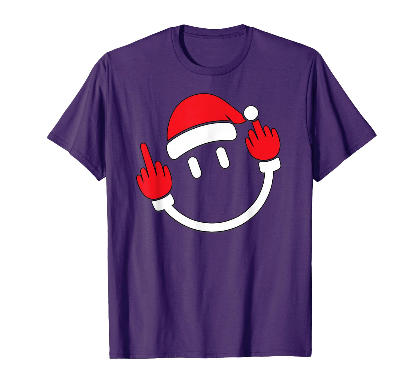 Santa Middle Finger Flip Off | Christmas Profanity Xmas T-Shirt