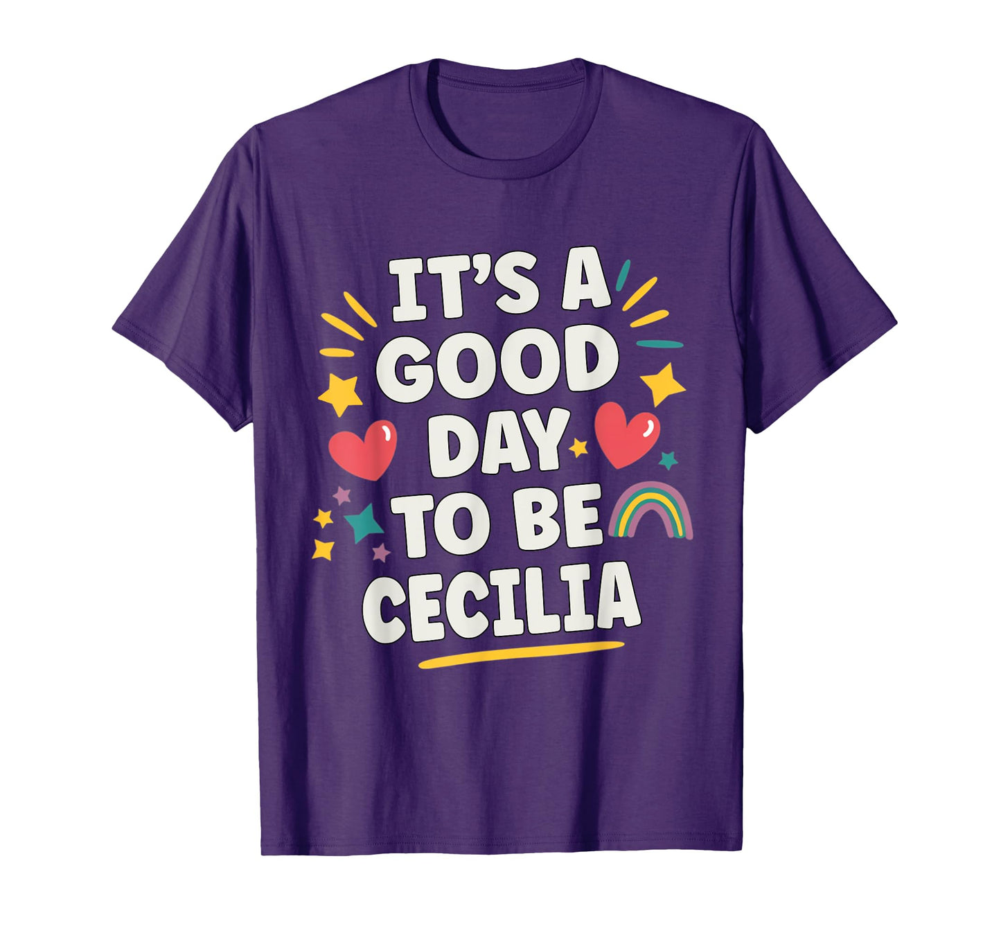 Cecilia Personalized Retro Girls Custom Cecilia Name T-Shirt