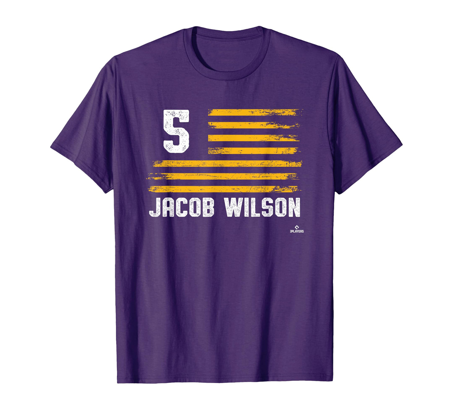 Flag Stripes Jacob Wilson Oakland Baseball MLBPA T-Shirt